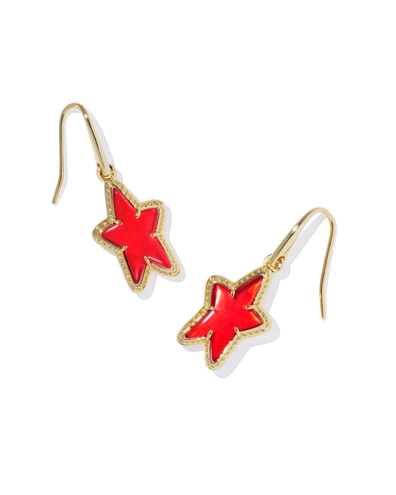 Ada Small Drop Earrings Gold Red Illusion