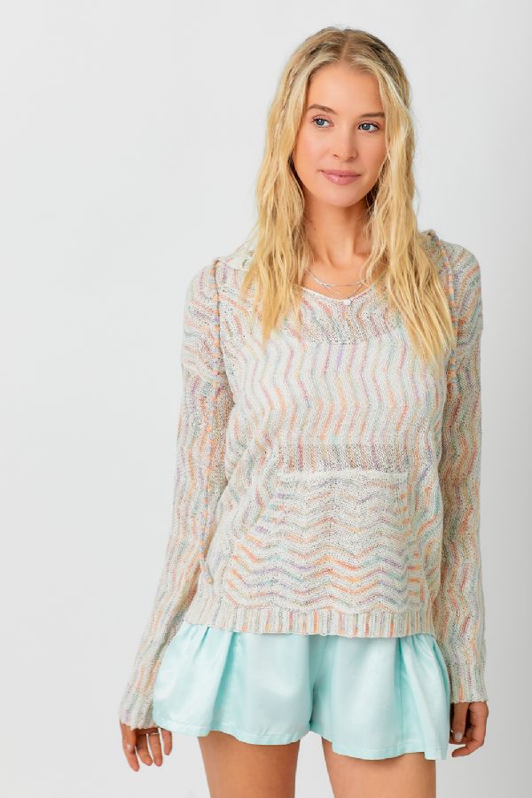 Multi Color Chevron Hoodie Sweater