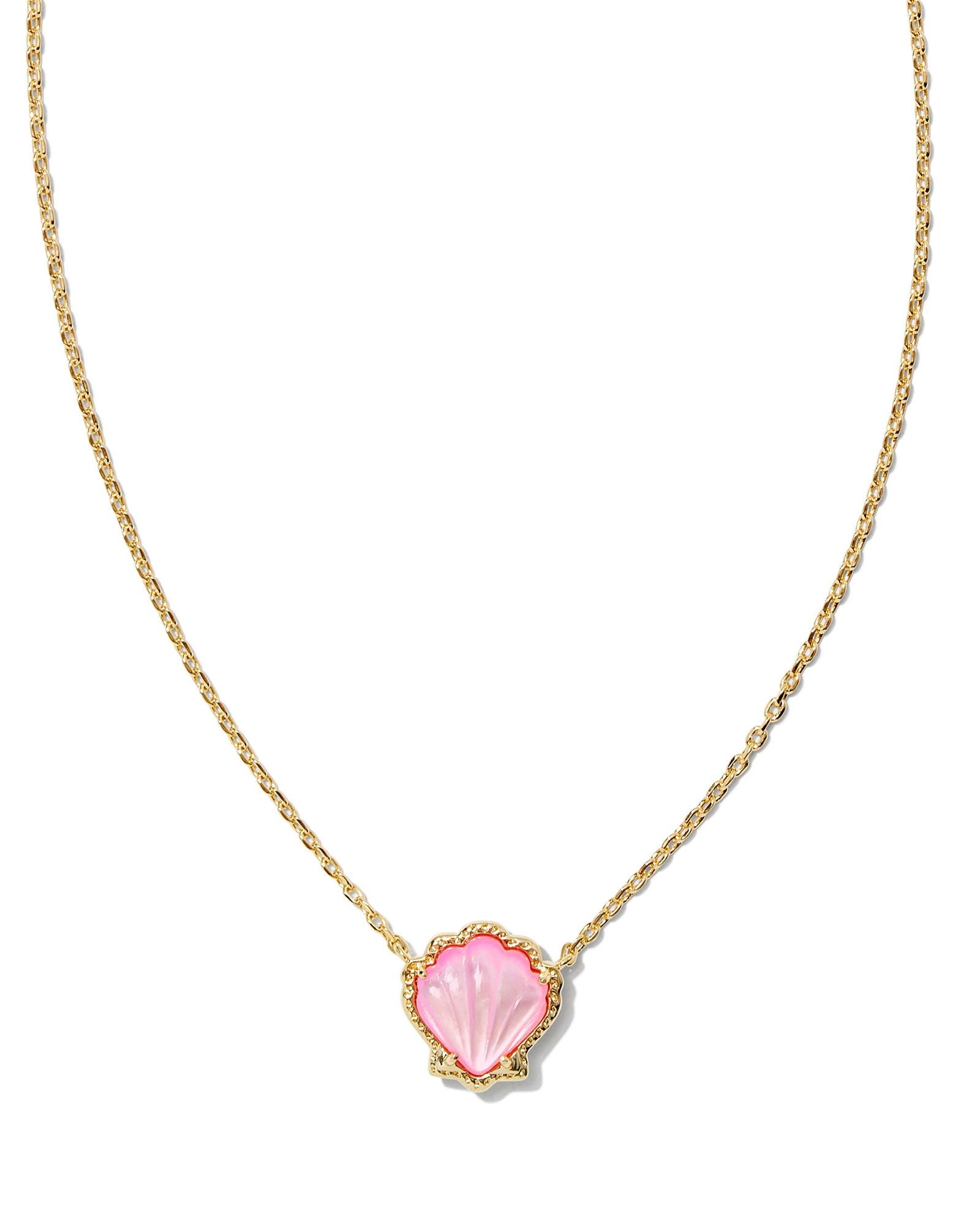 Brynne Shell Pendant Necklace Gold Blush MOP