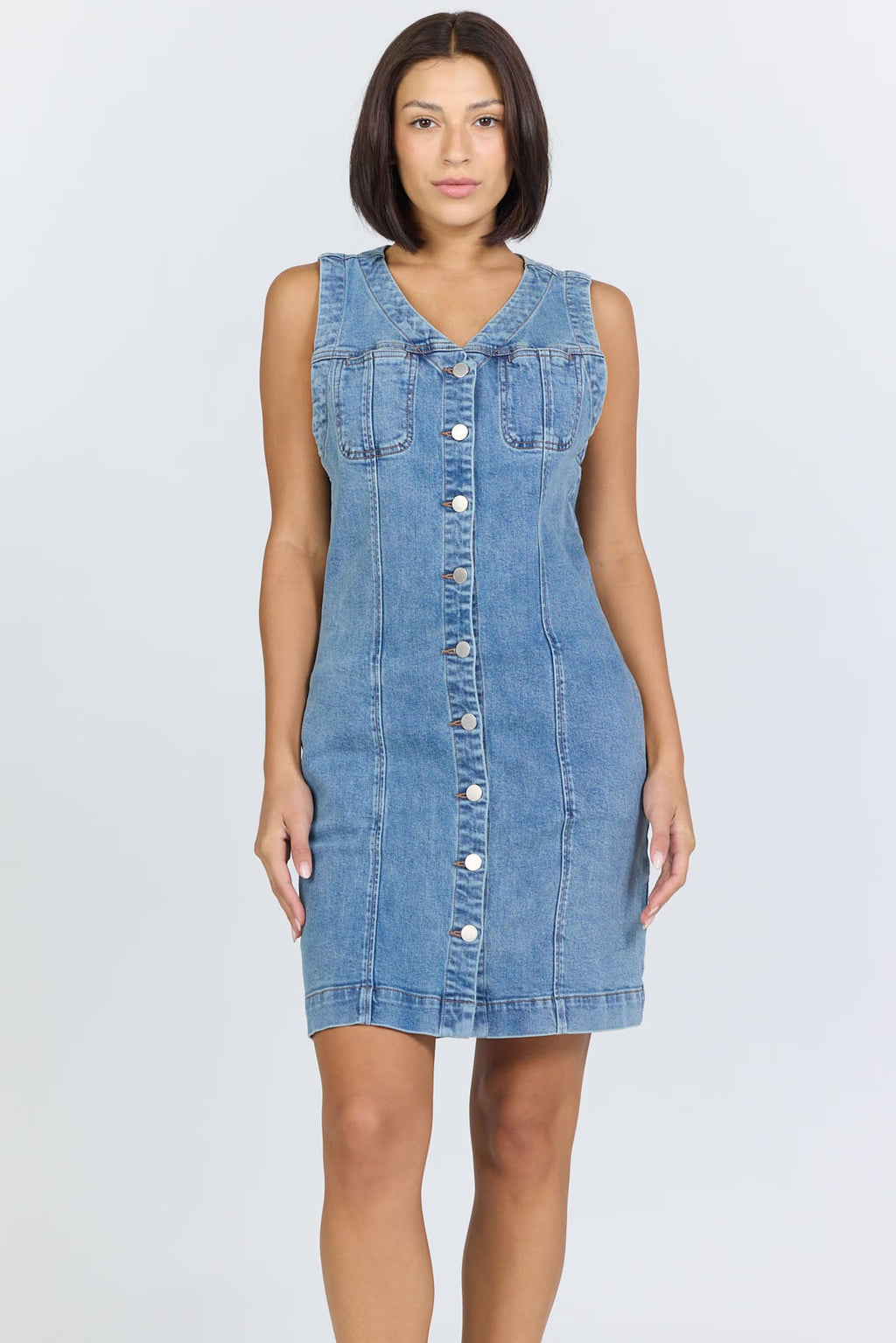 Zamira Sleeveless Denim Dress Xsm