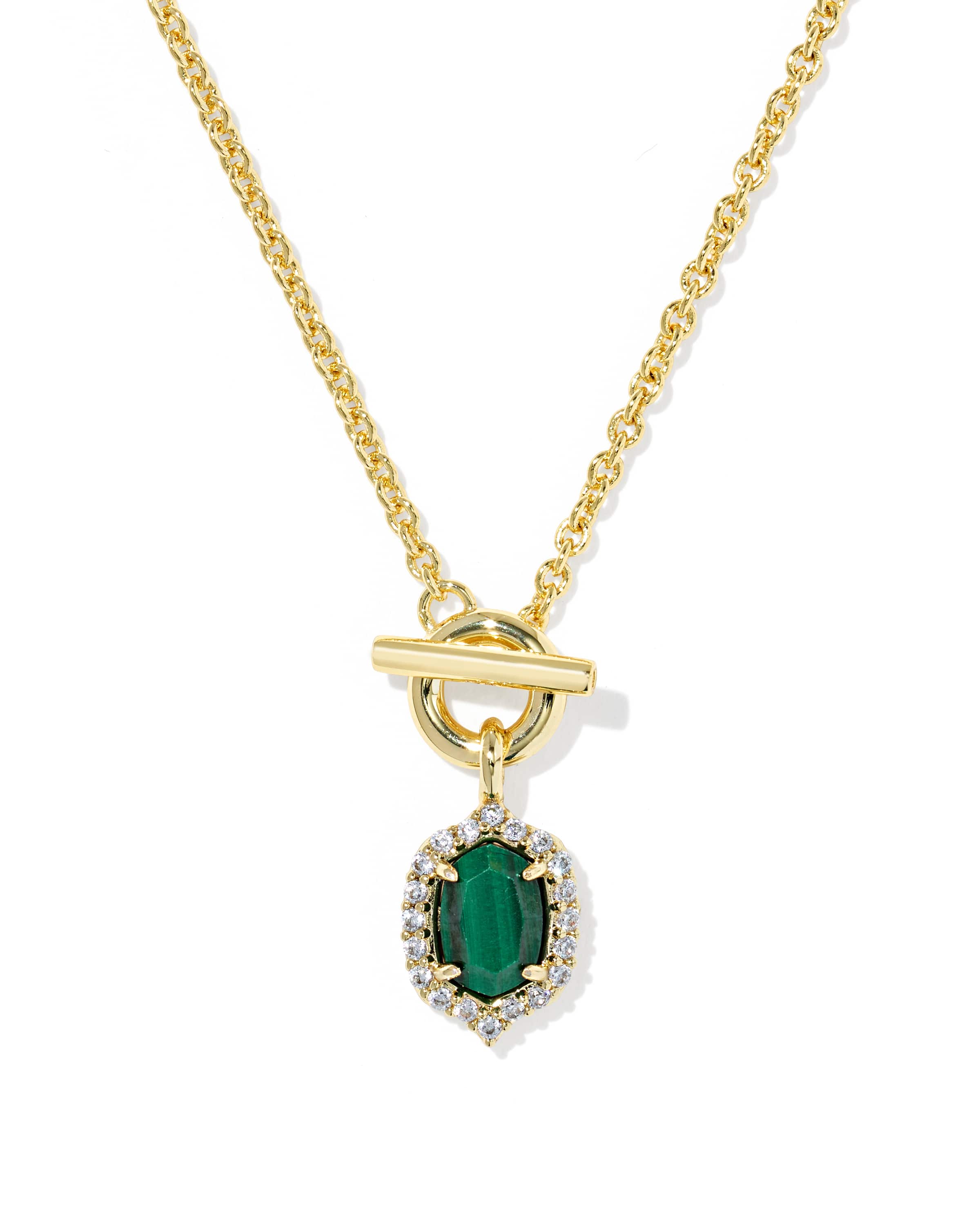 Daphne Gold Toggle Necklace | Green Malachite | Kendra Scott
