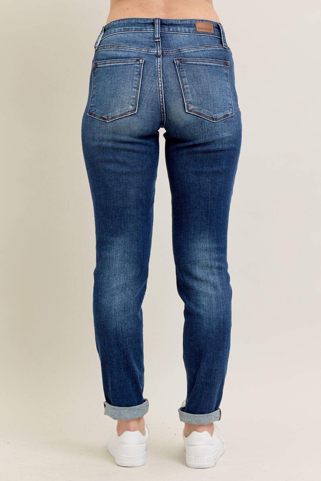 Mid-Rise Cuffed Slim Fit Jeans