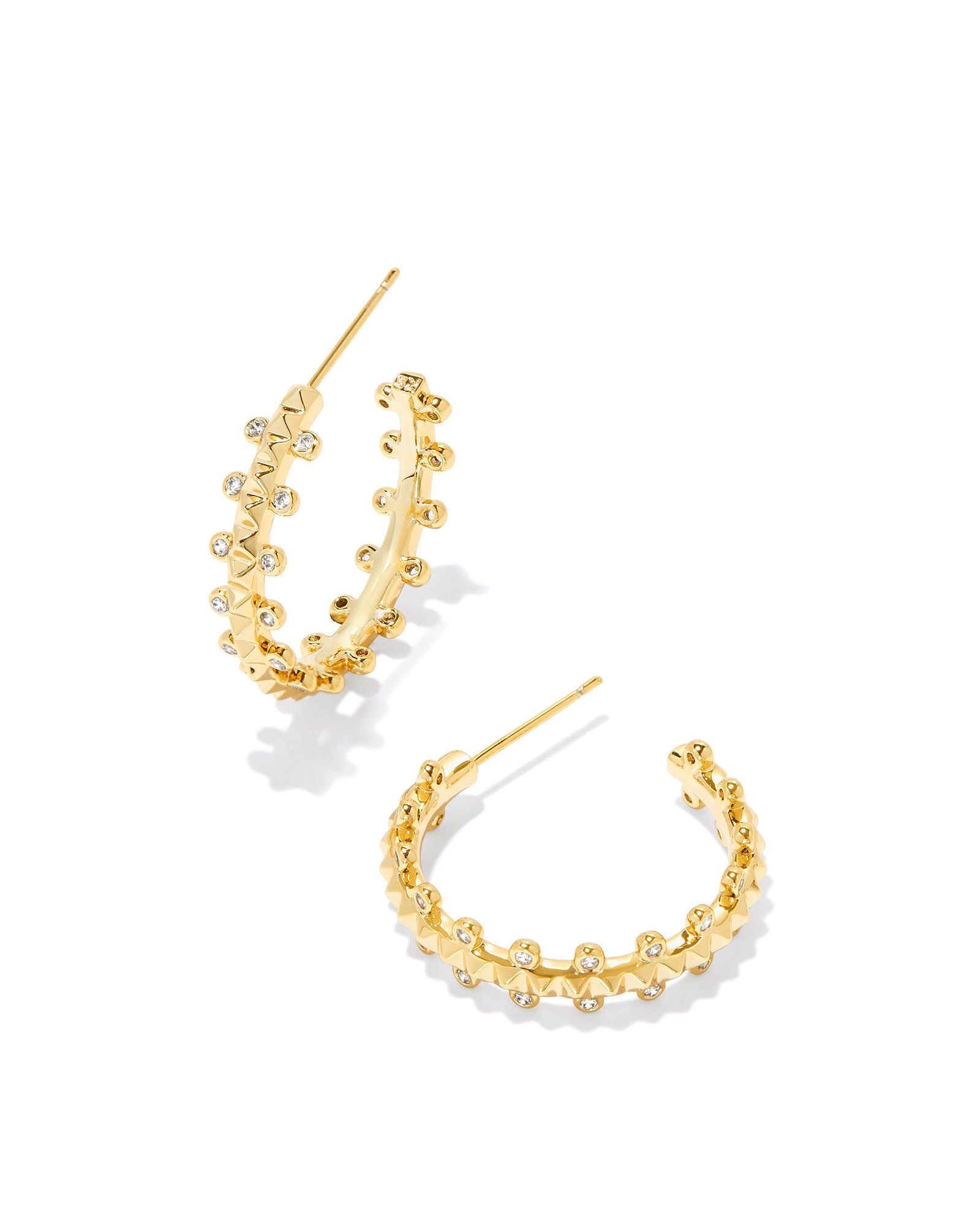 Sale Jada Small Hoop Earrings Gold White Crystals