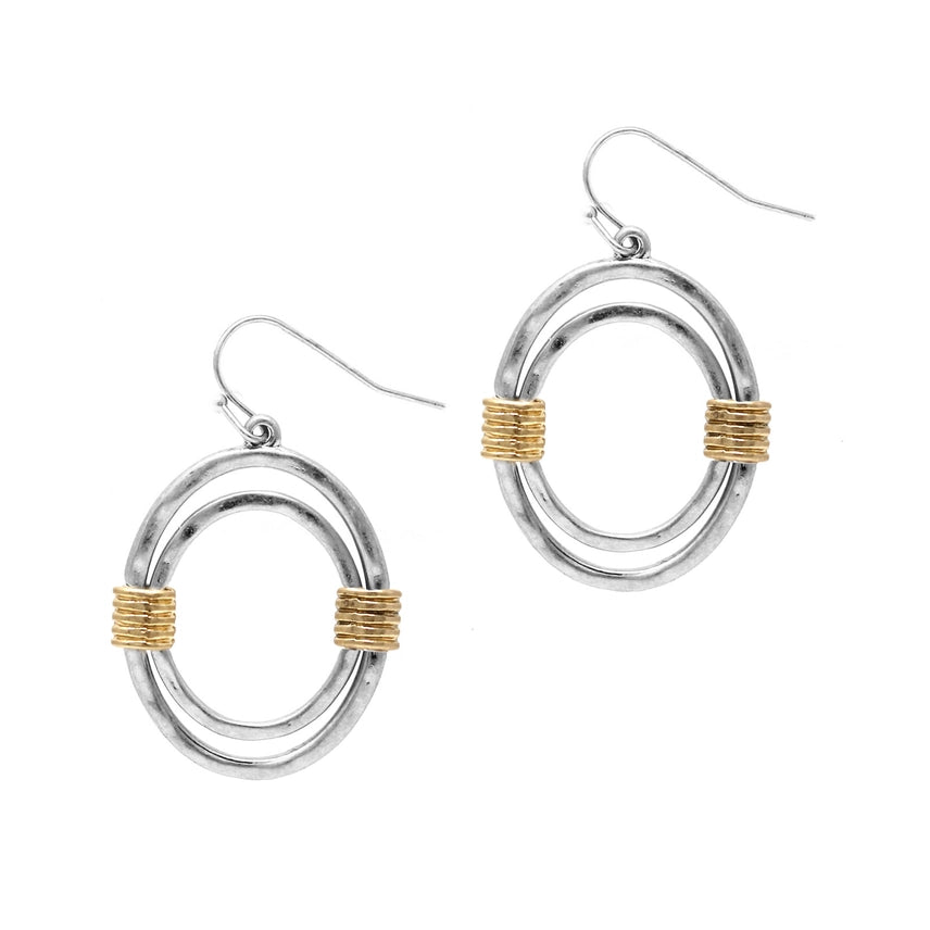 Ryland Oval Two-Tone Earrings