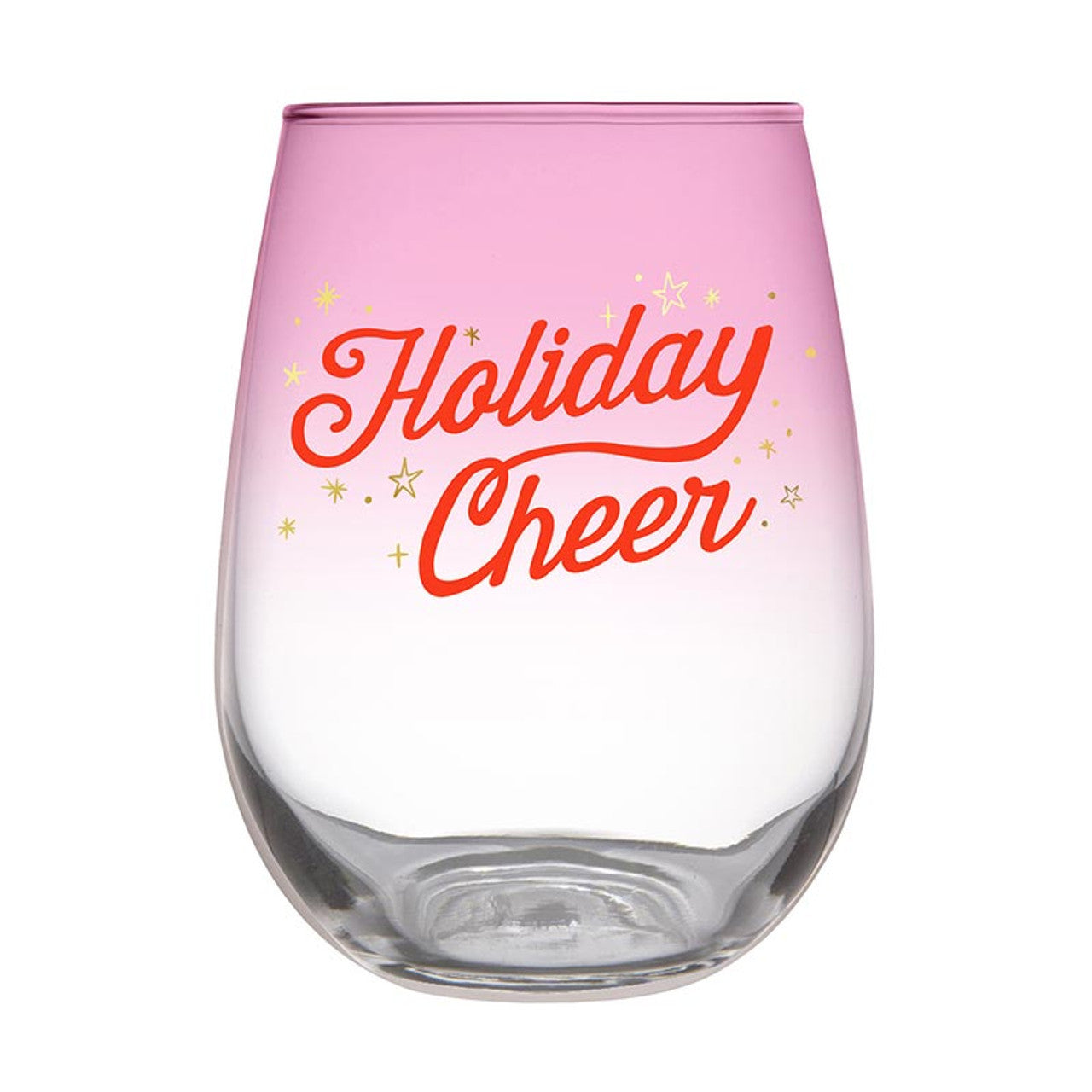 Holiday Cheer Stemless Wine Glass