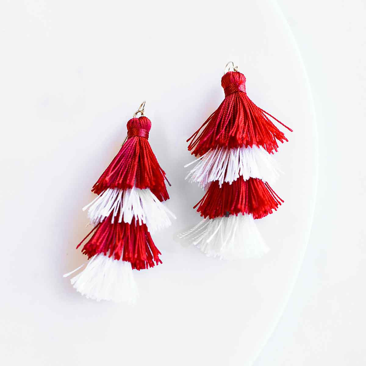 Spirit Tassel Earrings Crimson/White
