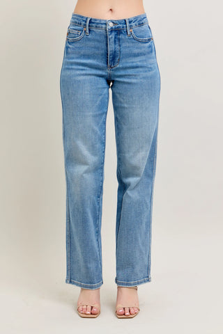 Mid-Rise Tummy Control Straight Leg Vintage Wash