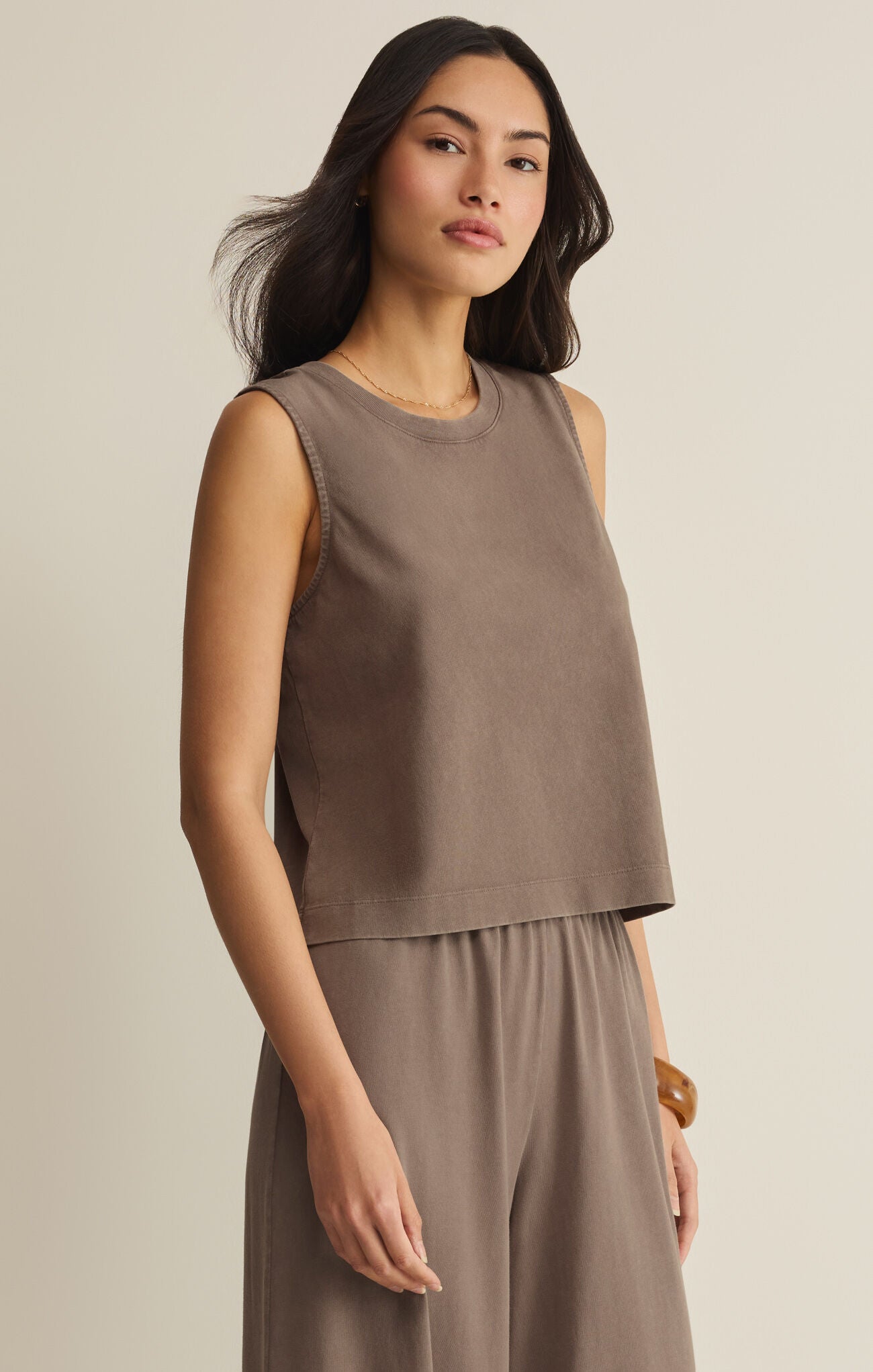 Sloane Jersey Muscle Tank Perfectly Taupe