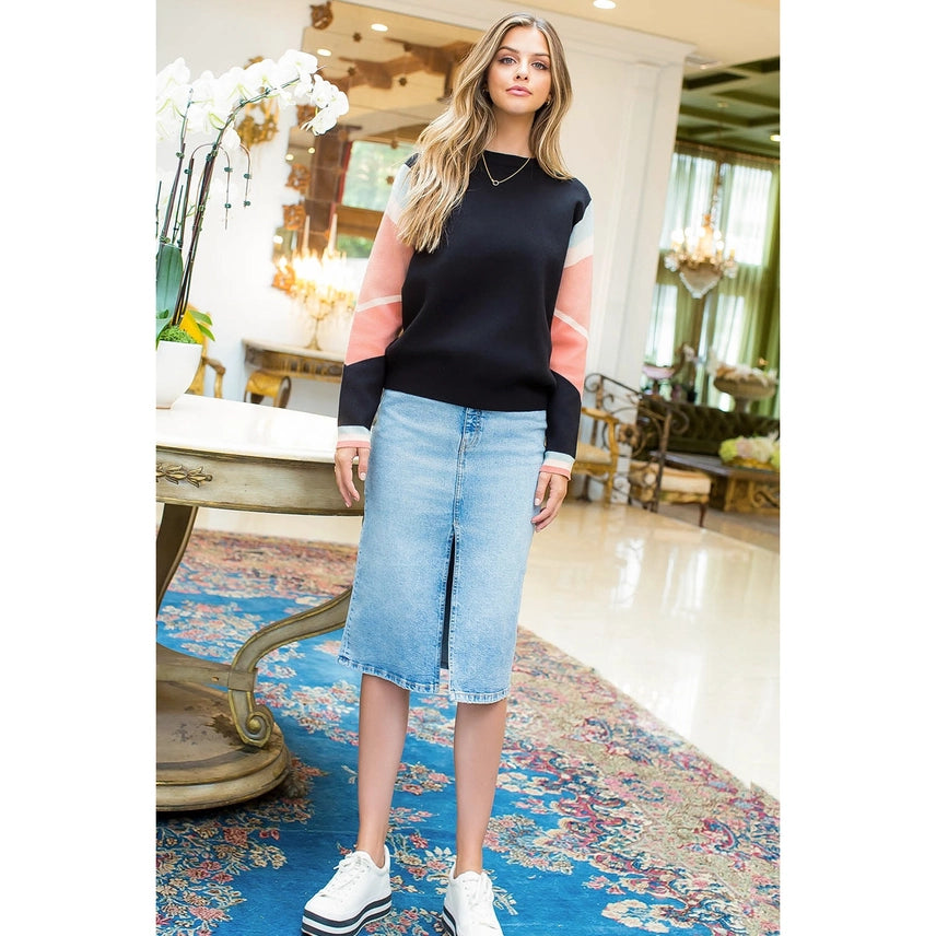 Colorblocked Sleeve Sweater