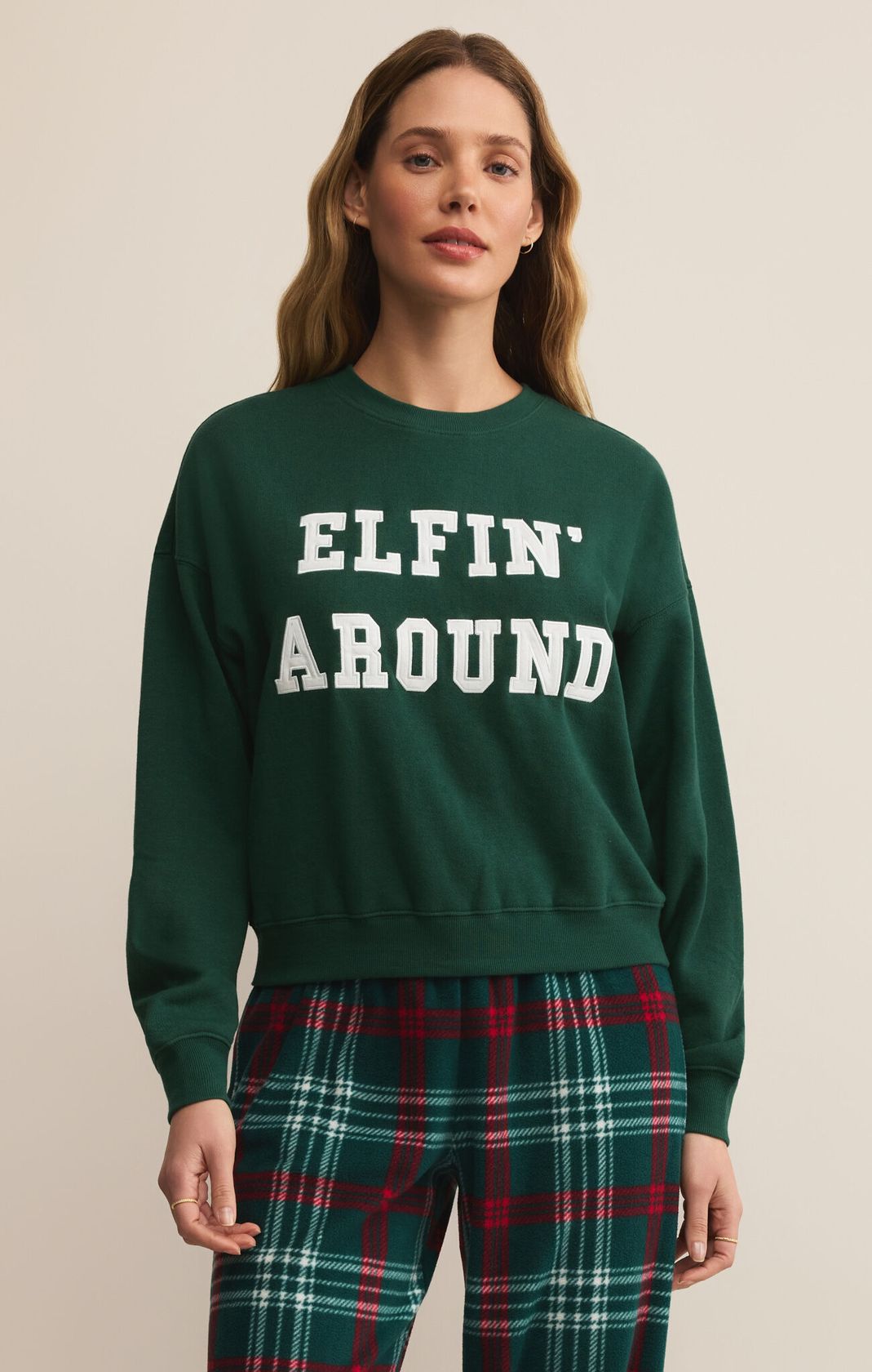 Elfin' Around Holiday Sweatshirt Mistletoe
