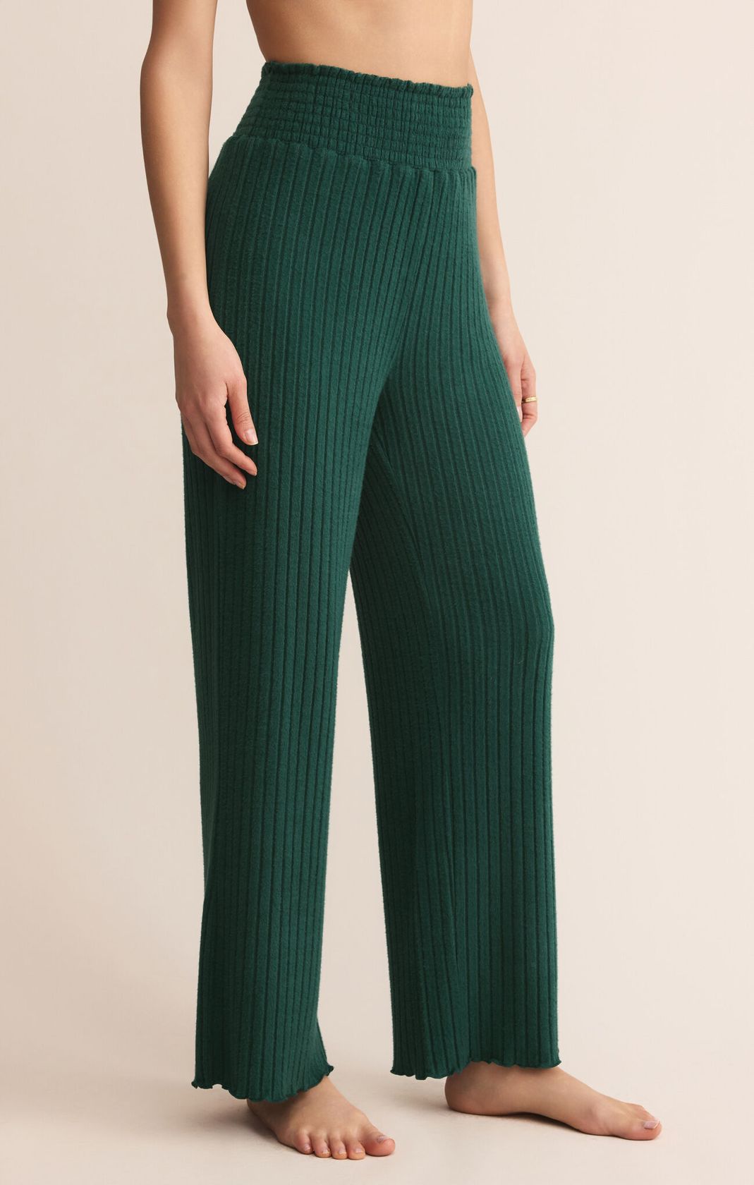 Dawn Smocked Rib Pant Mistletoe