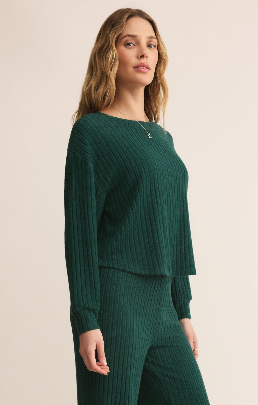 Elfie Rib Long Sleeve Top Mistletoe