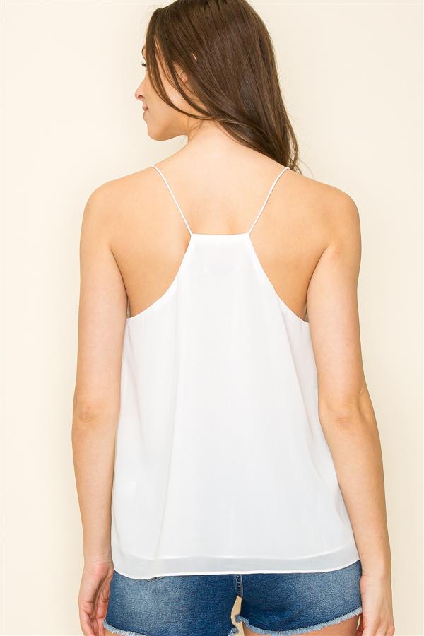 Solid Racer Back Camisole Top Ivory