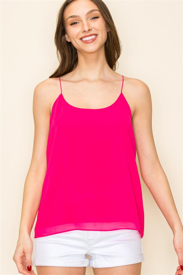 Solid Racer Back Camisole Top Hot Pink