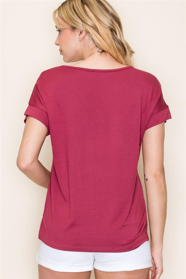 Final Sale Short Sleeve V-Neck Chest Pocket Tee
