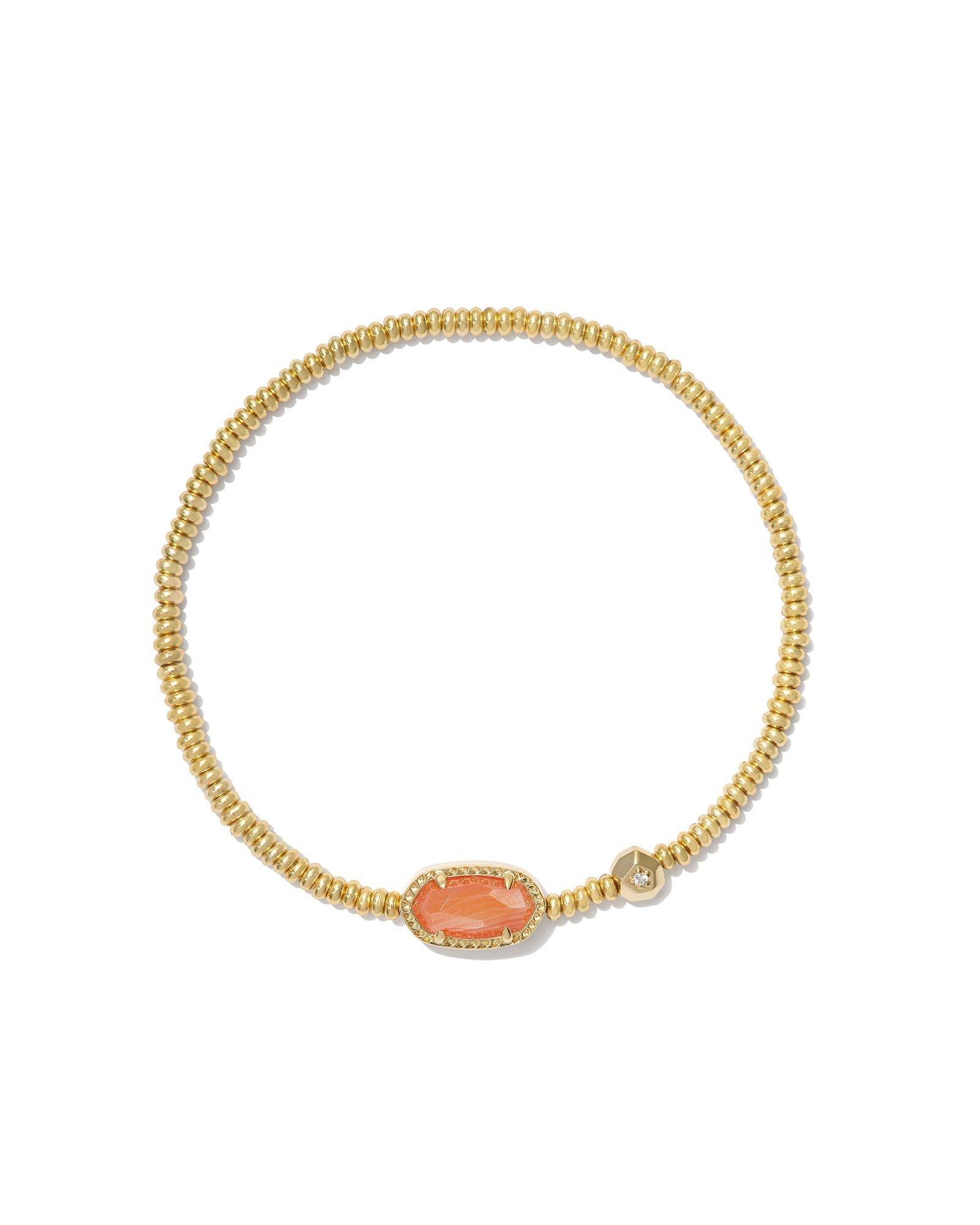 Grayson Gold Stretch Bracelet Orange Banded Agate