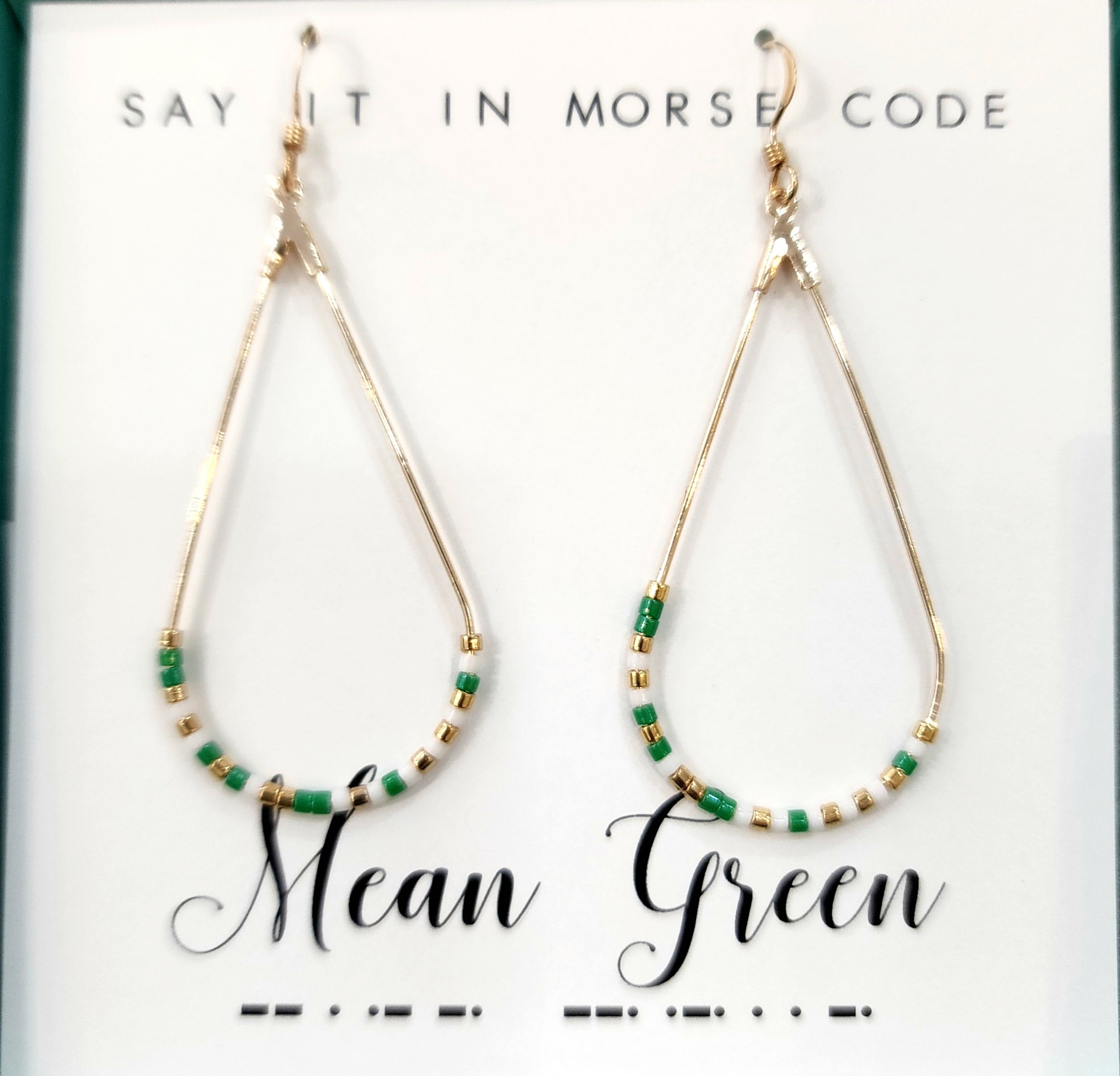 Mean Green Dot & Dash Earrings