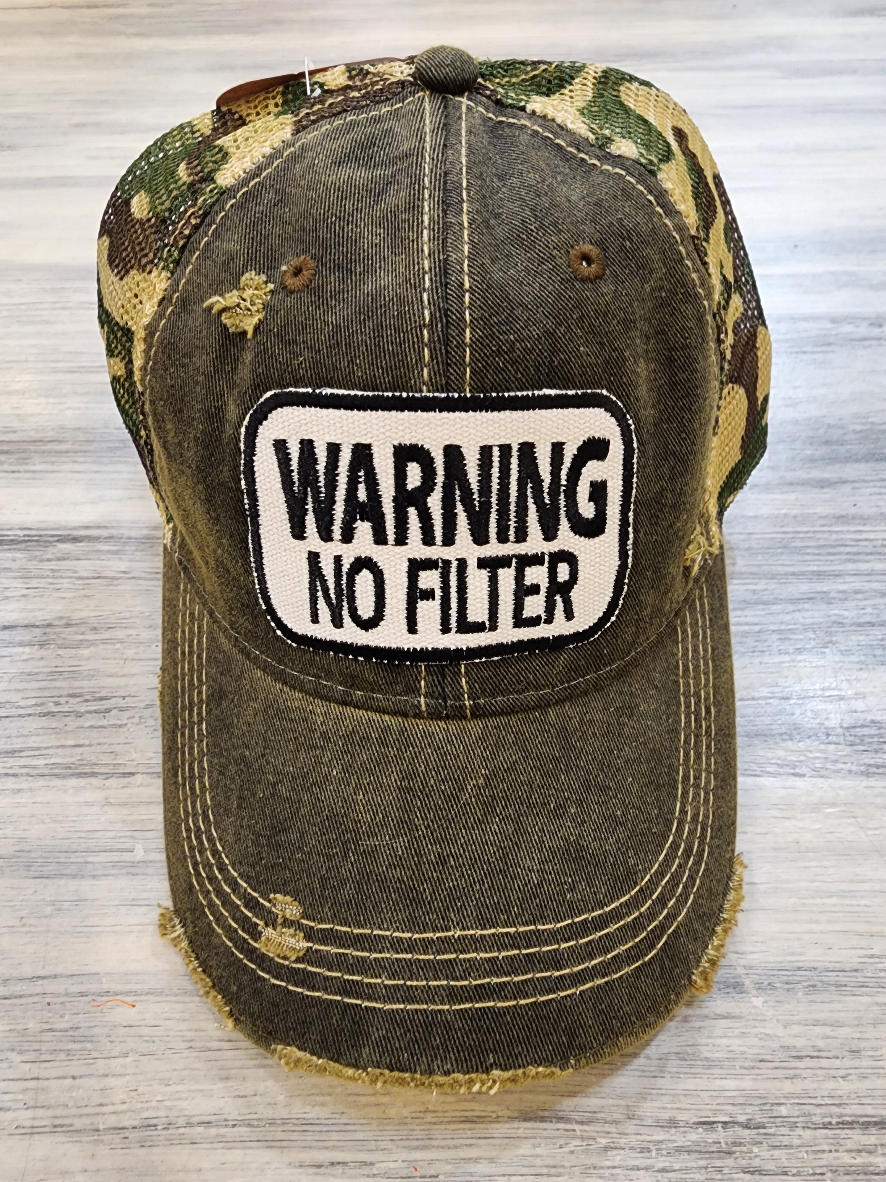 Warning No Filter Baseball Hat