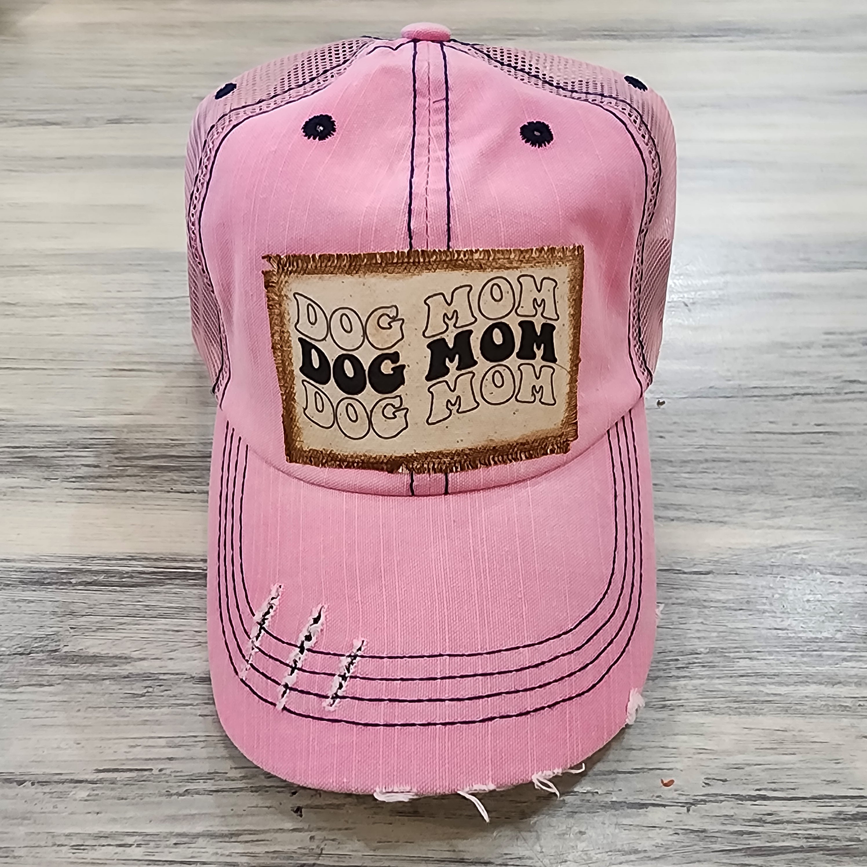 Dog Mom Distressed Trucker Hat