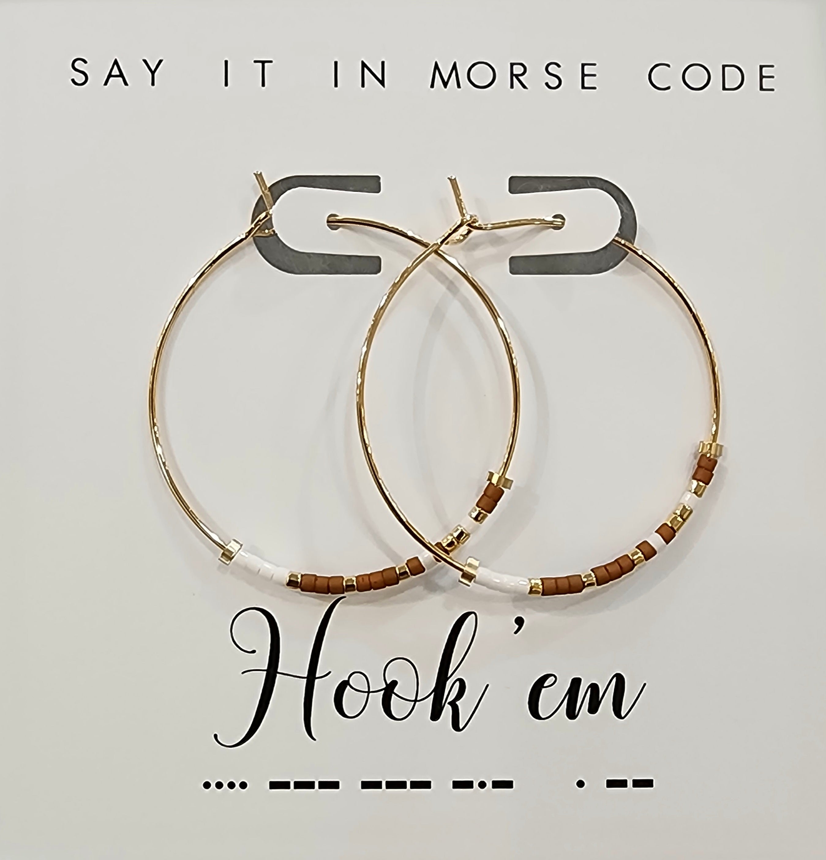 Hook 'em Dot & Dash Hoop Earrings