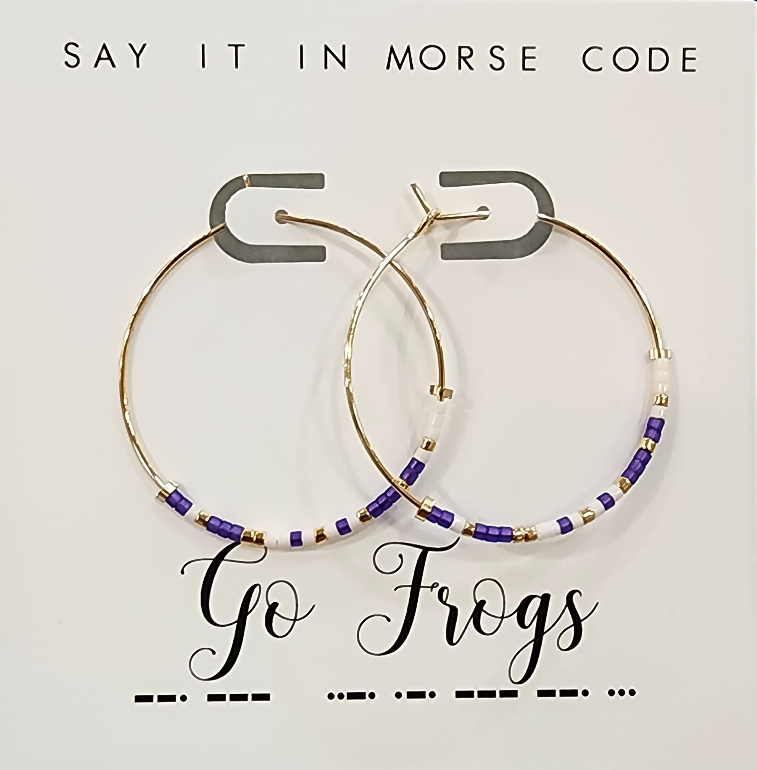 Go Frogs Dot & Dash Hoop Earrings