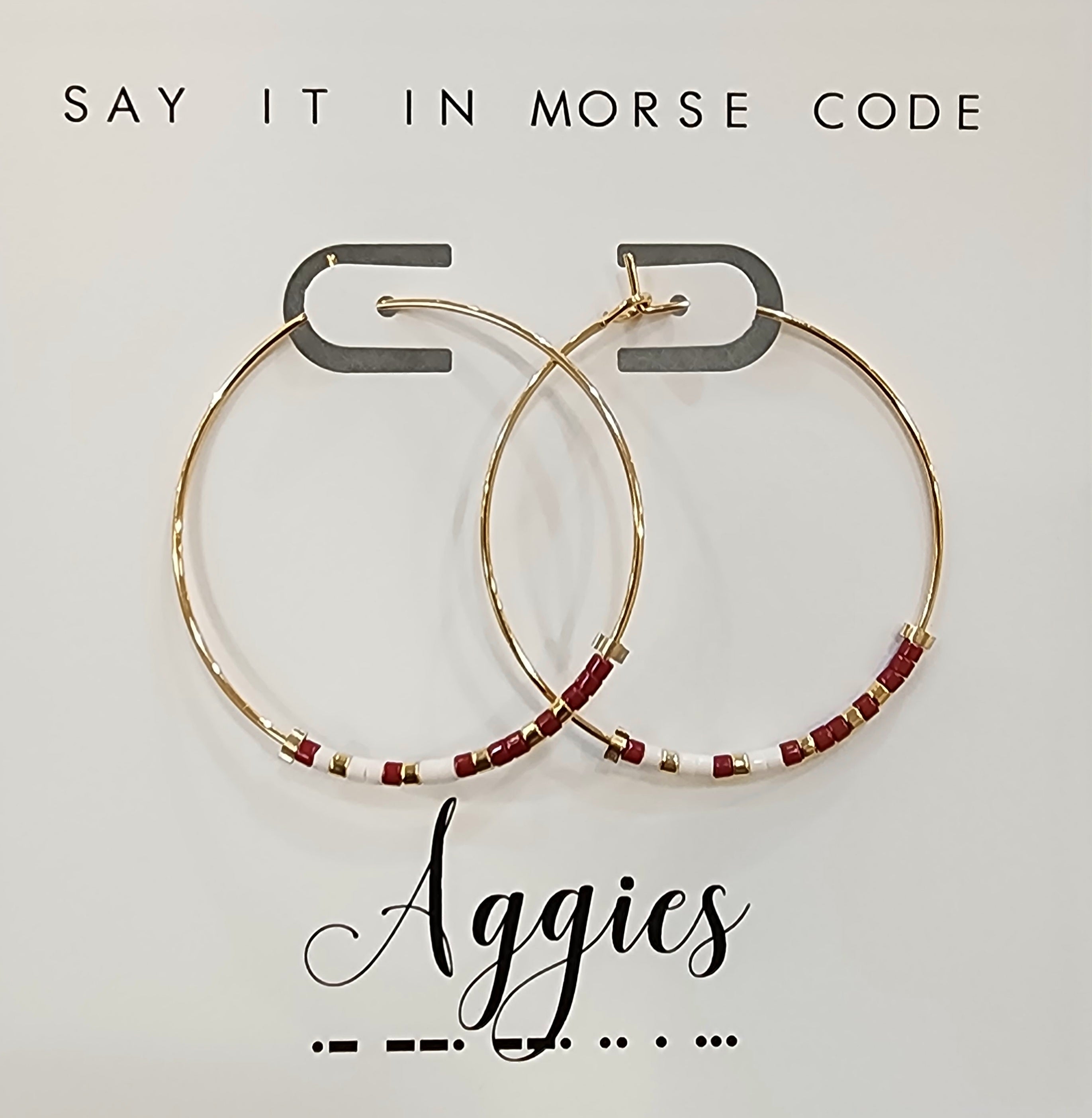 Aggies Dot & Dash Hoop Earrings