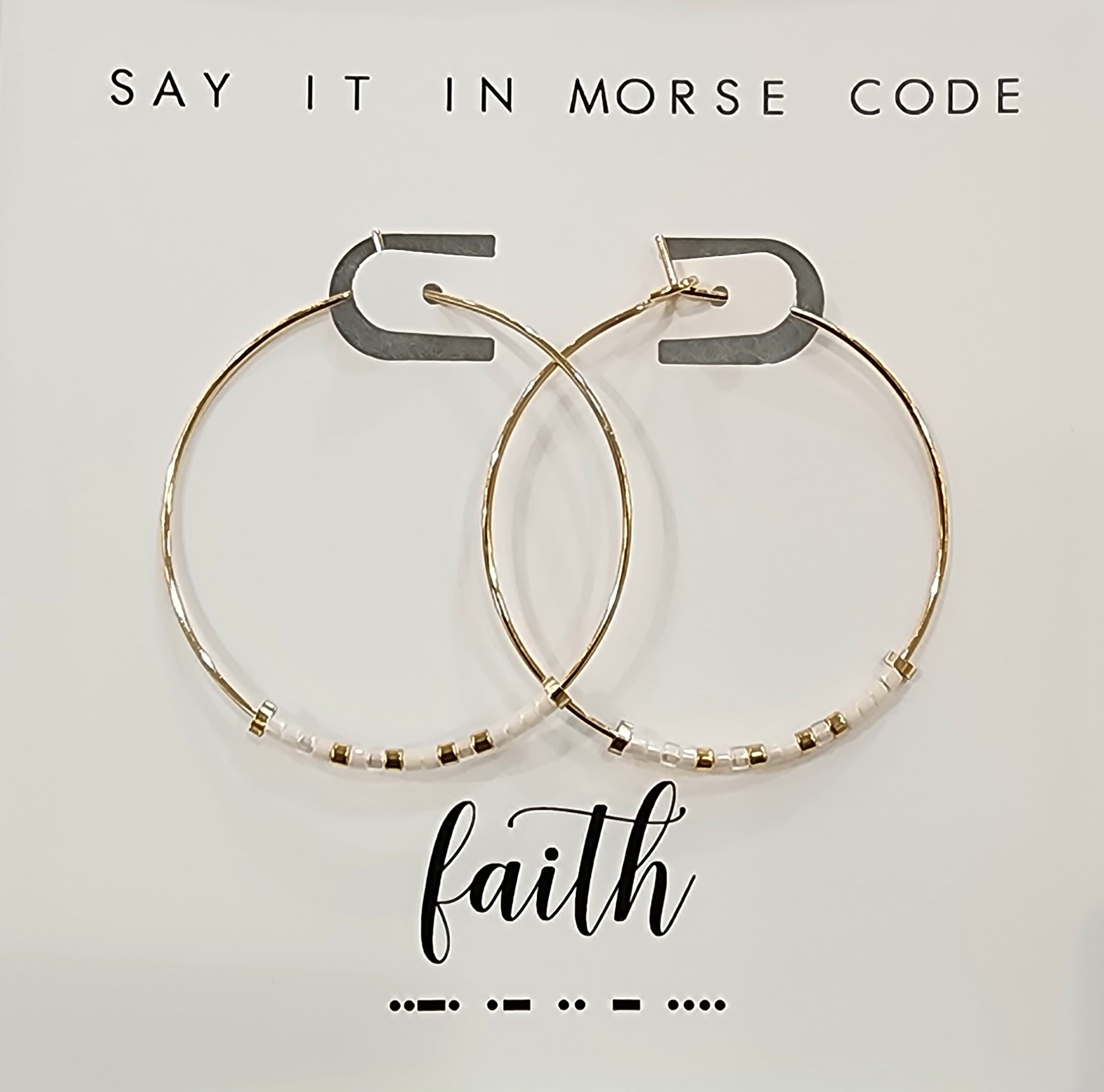 Faith Dot & Dash Hoop Earrings
