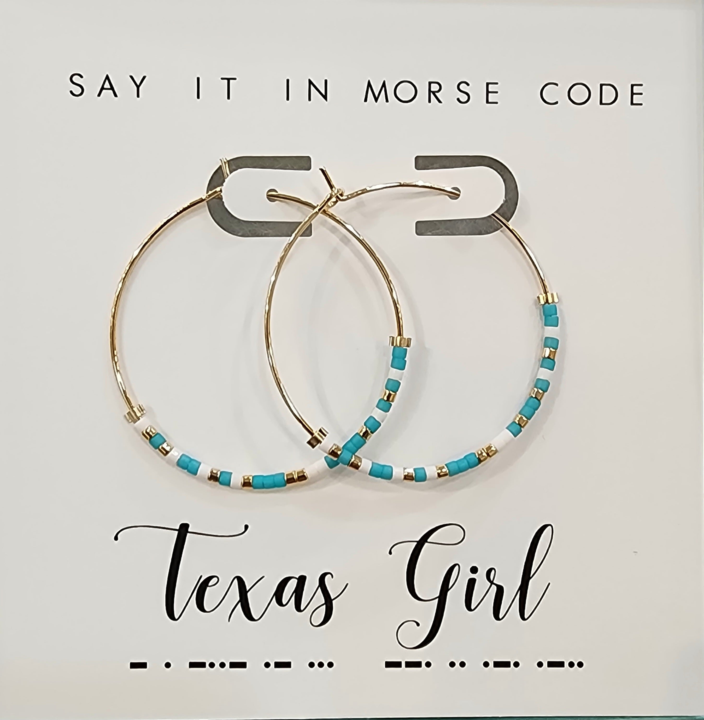 Texas Girl Dot & Dash Hoop Earrings