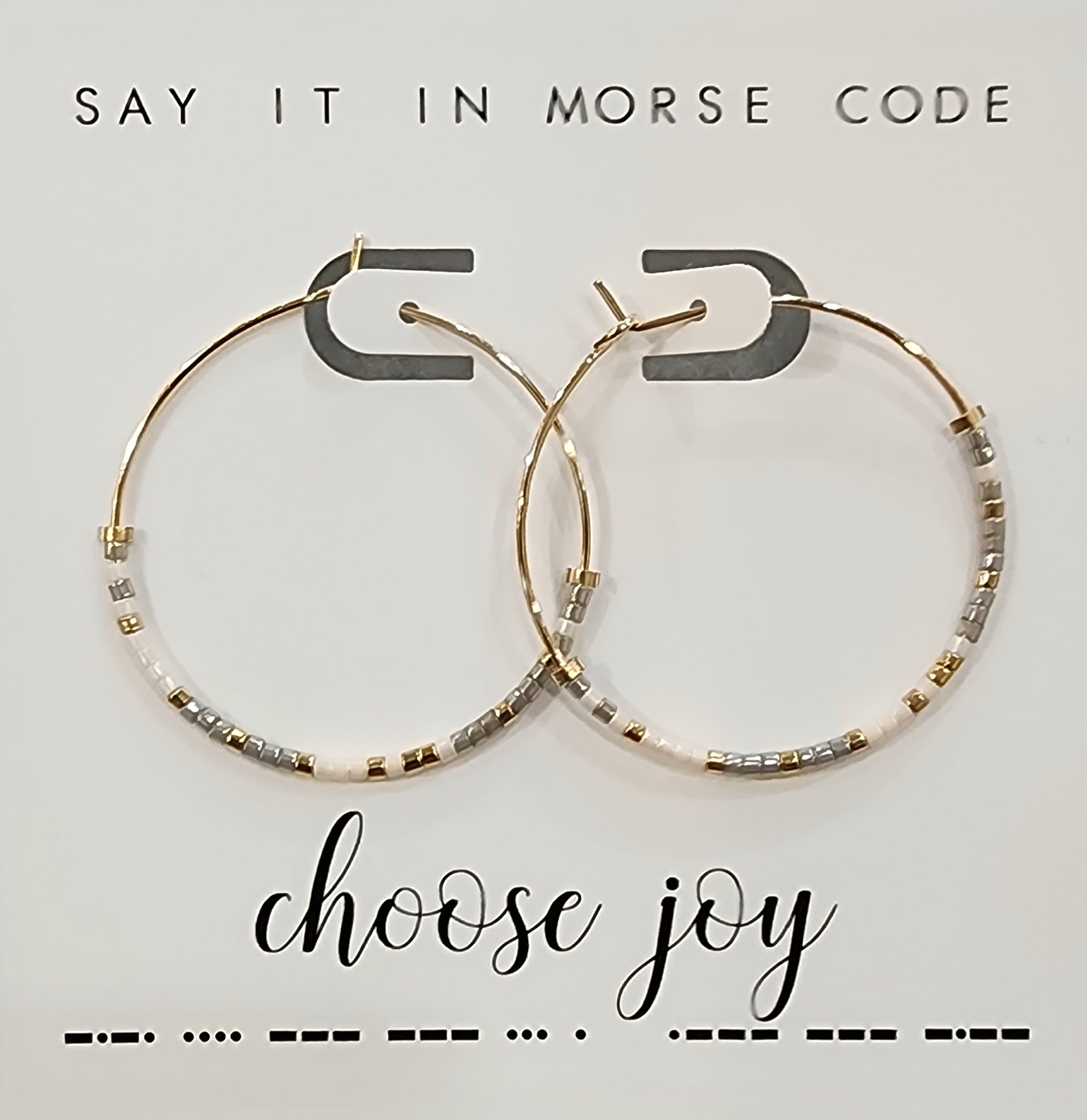 Choose Joy Dot & Dash Hoop Earrings