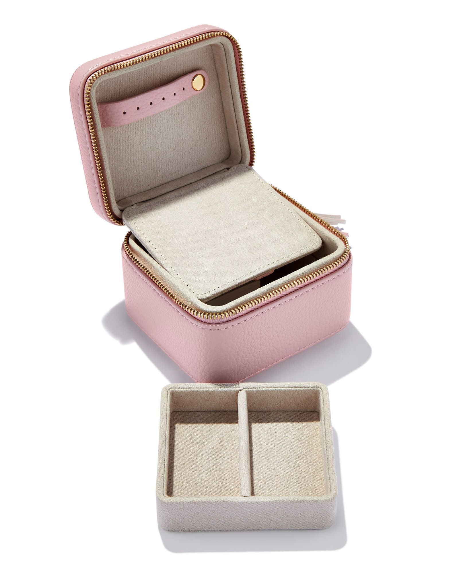 Small Zip Jewelry Case Blush Pink