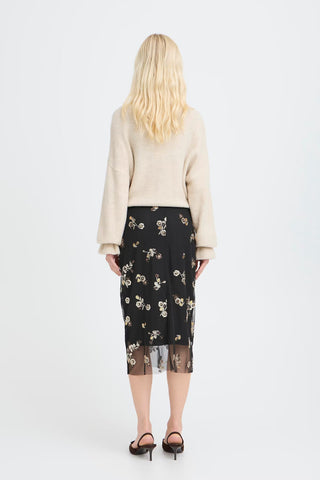 b.young Bottoms - Skirts Sale Sequin Floral Print Pencil Skirt