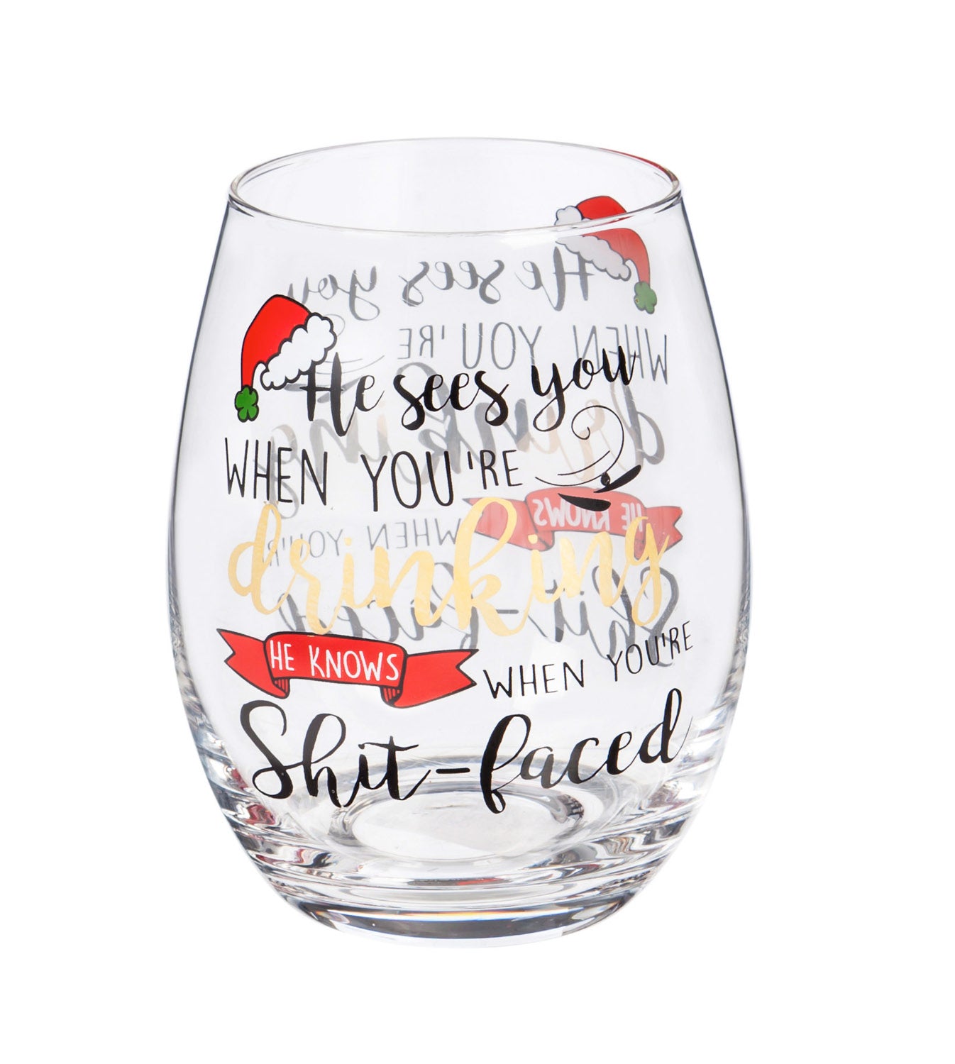 Sale Stemless Wine Glass He Sees You When You're Drinking
