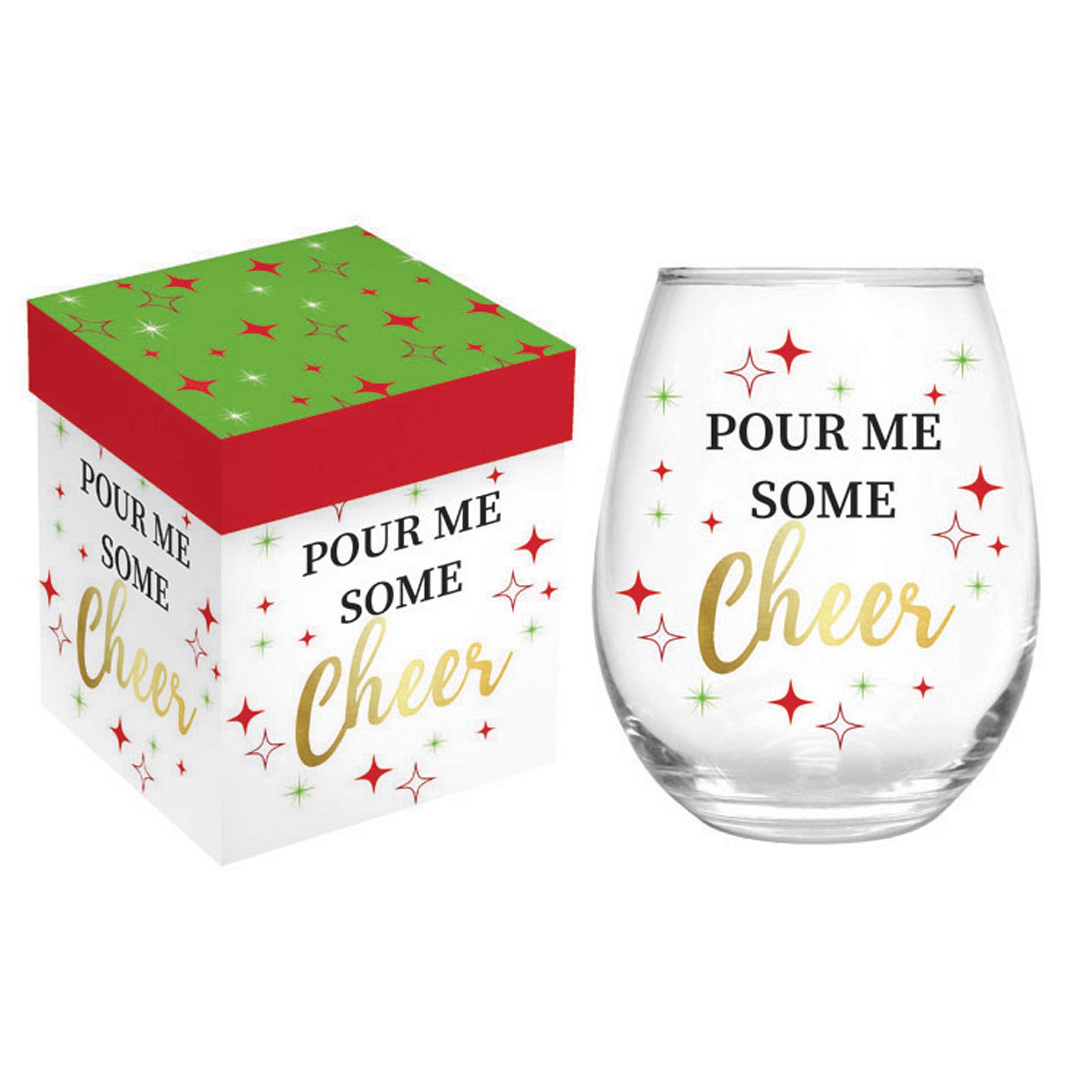 Sale Stemless Wine Glass Pour Me Some Cheer