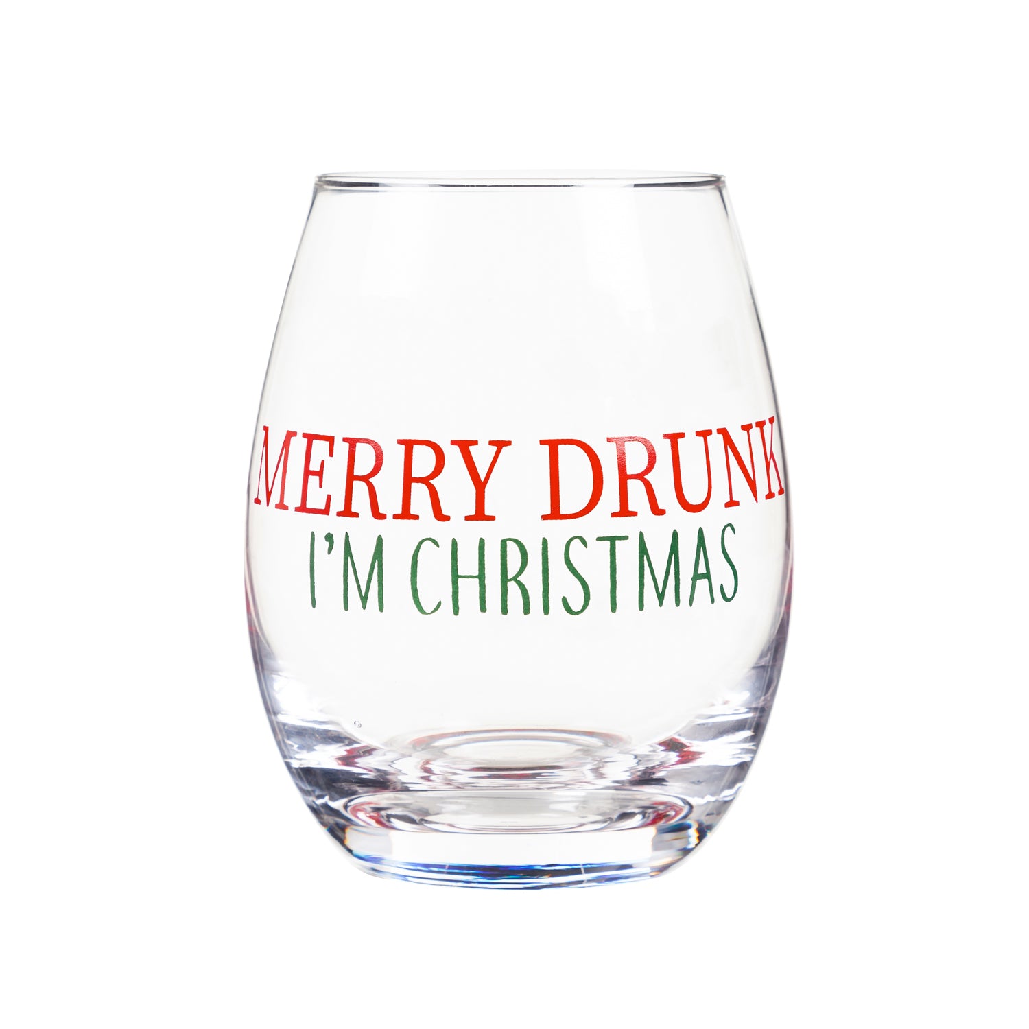 Sale Stemless Wine Glass Merry Drunk, I'm Christmas