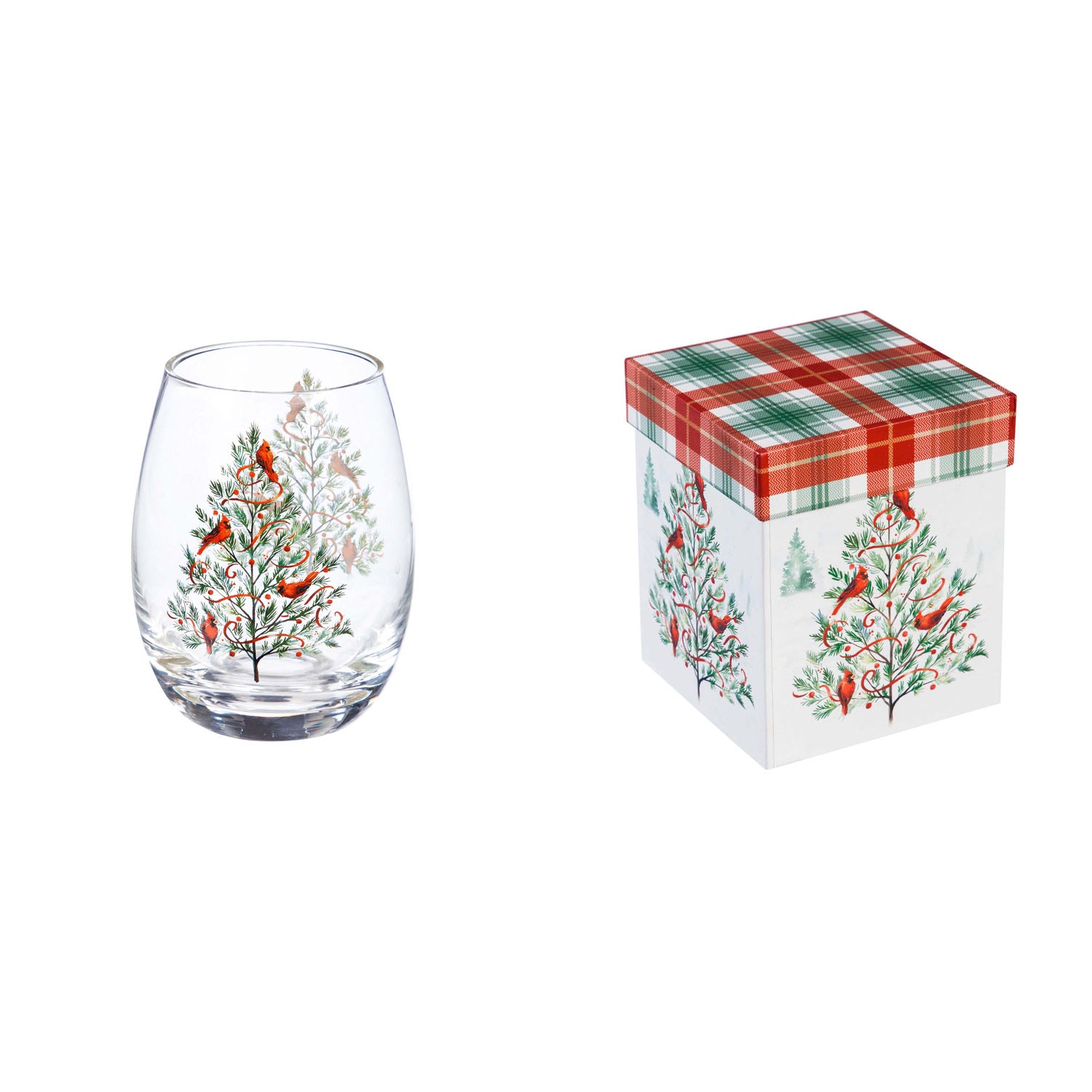 Sale Stemless Wine Glass Christmas Heritage