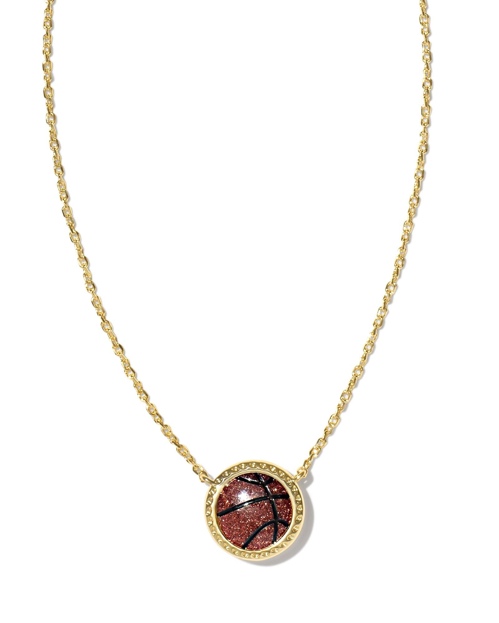 Basketball Gold Short Pendant Necklace