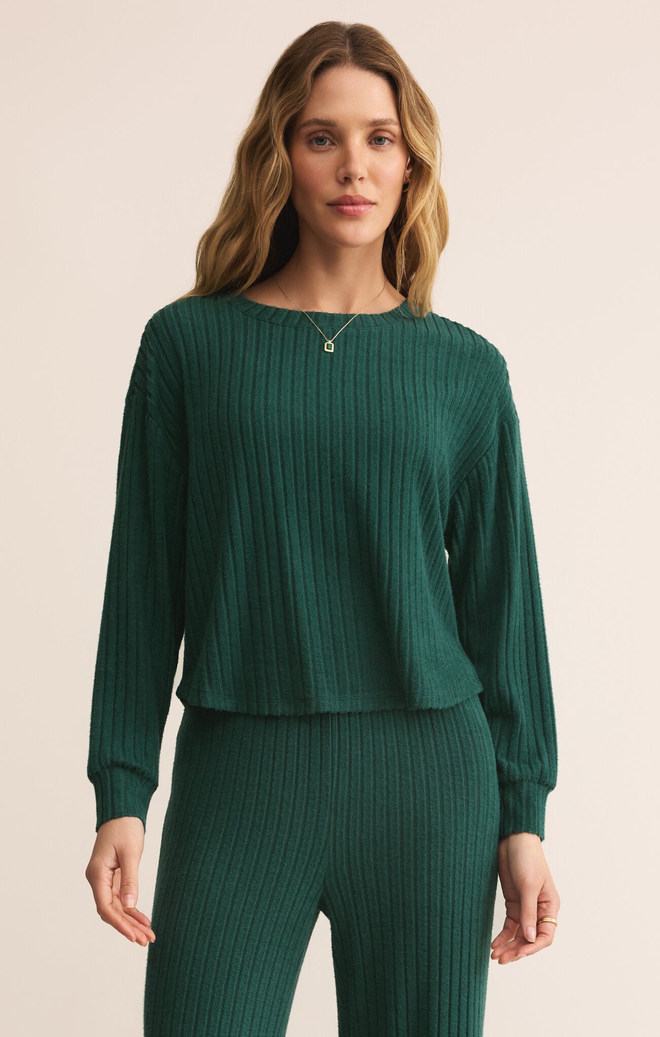 Elfie Rib Long Sleeve Top Mistletoe