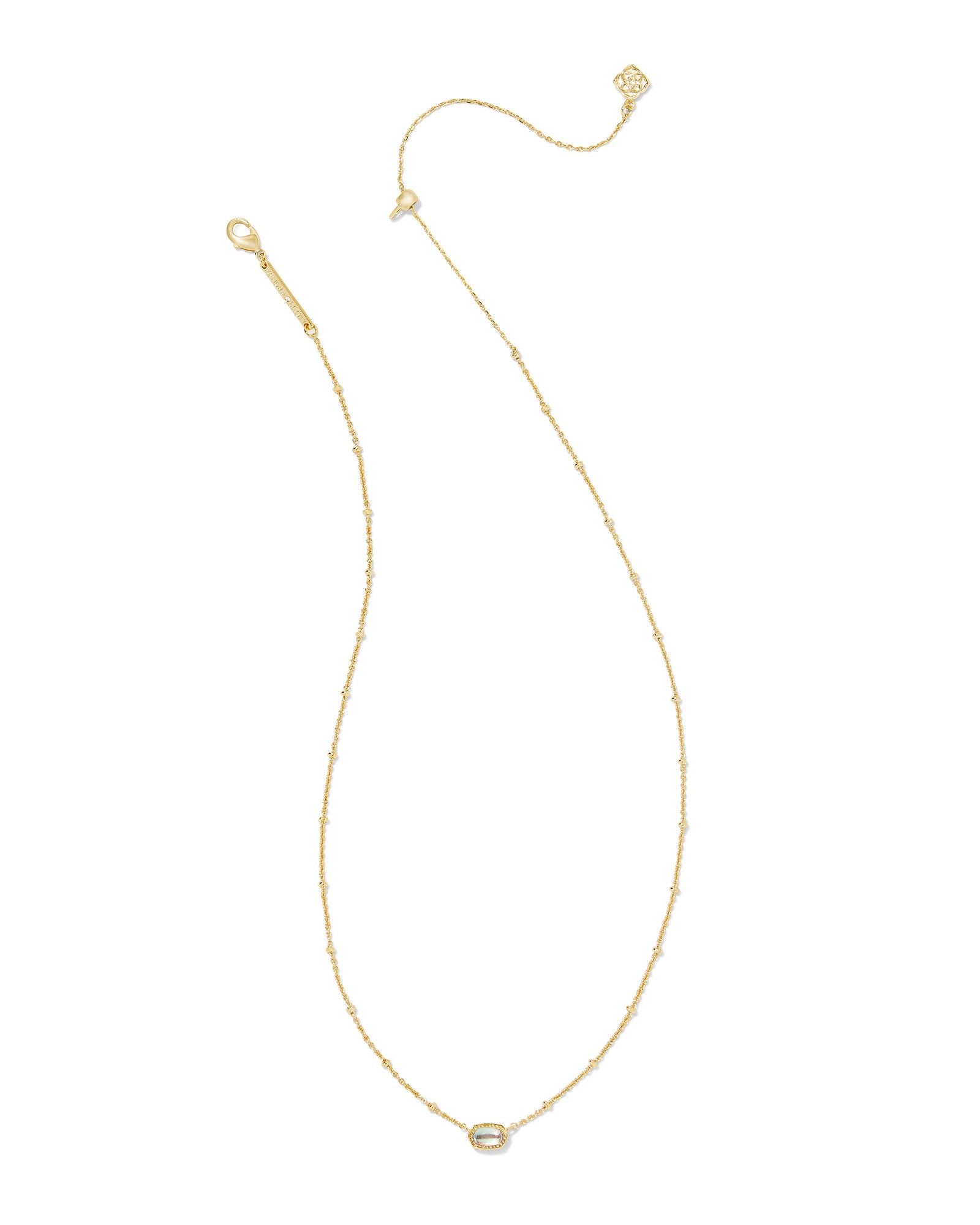 Mini Elisa Gold Satellite Short Pendant Necklace Dichroic Glass