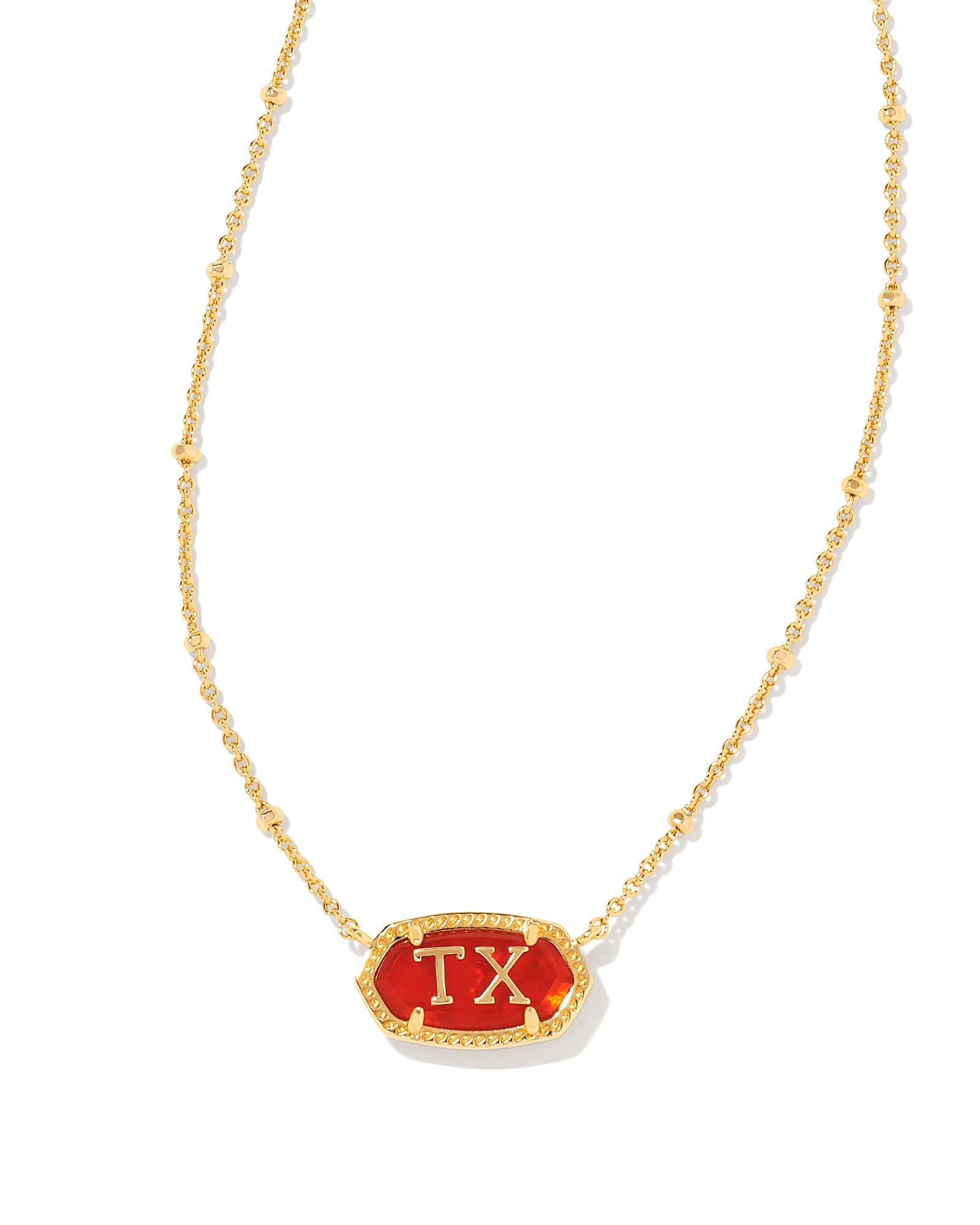 Elisa Texas Necklace Gold Red Illusion