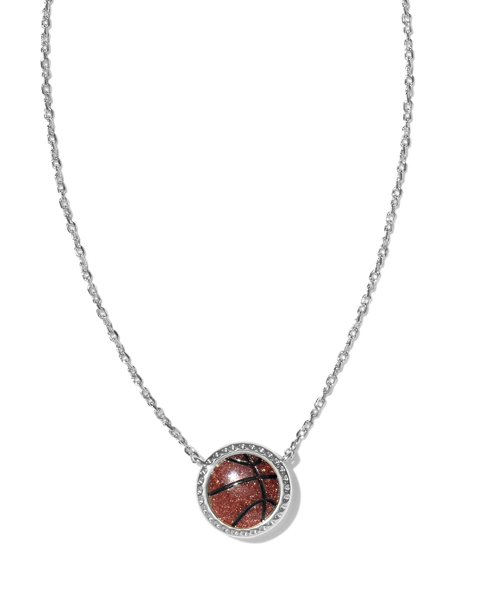 Basketball Silver Short Pendant Necklace
