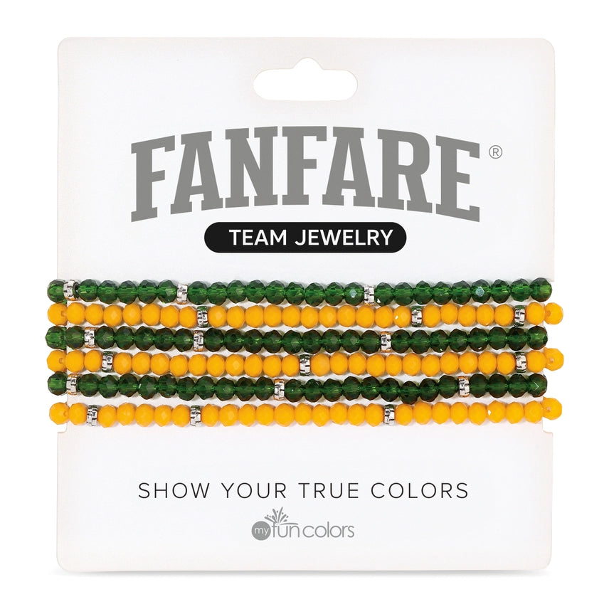 Fanfare Stretch Bracelet Deep Green/Gold