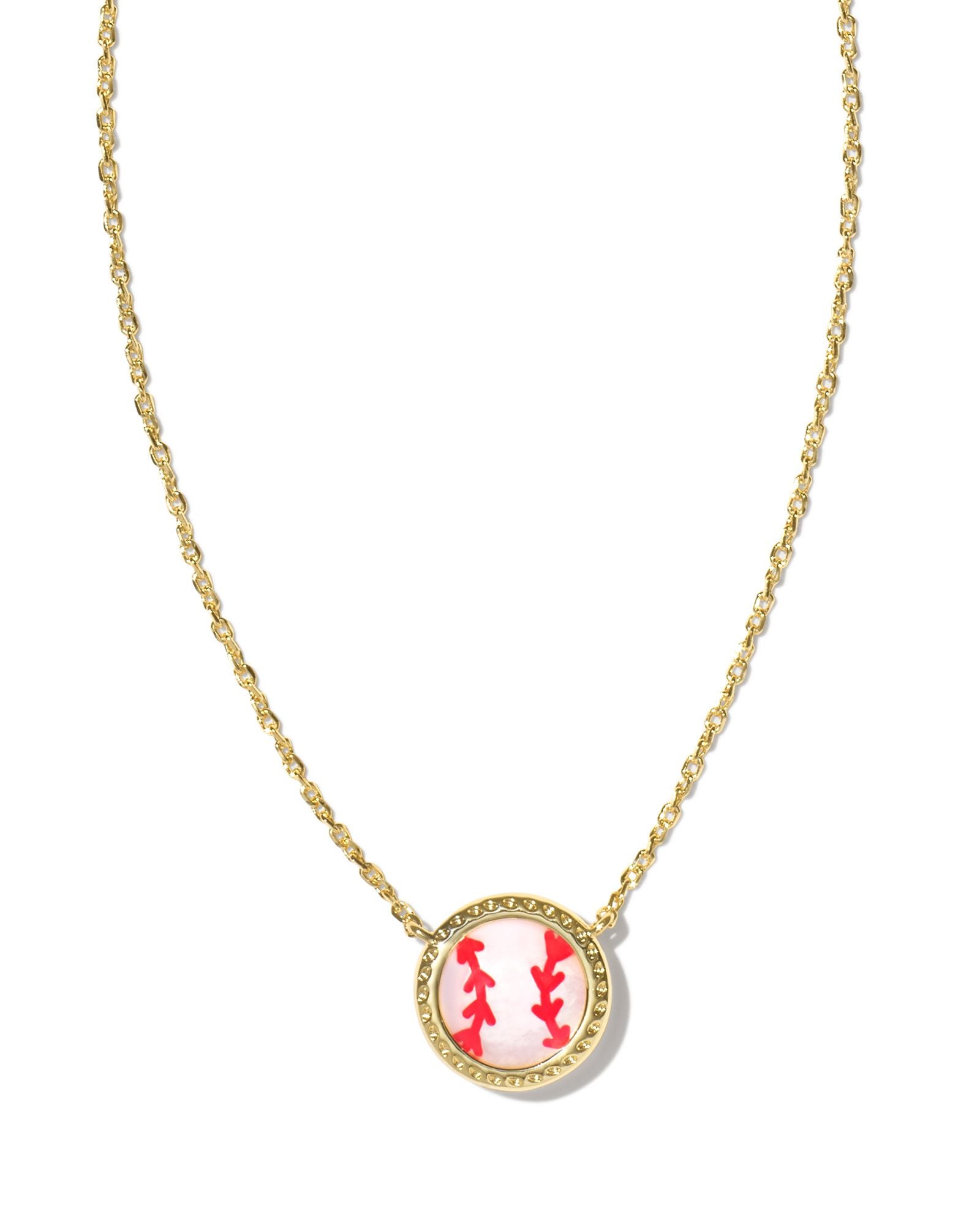 Baseball Gold Short Pendant Necklace