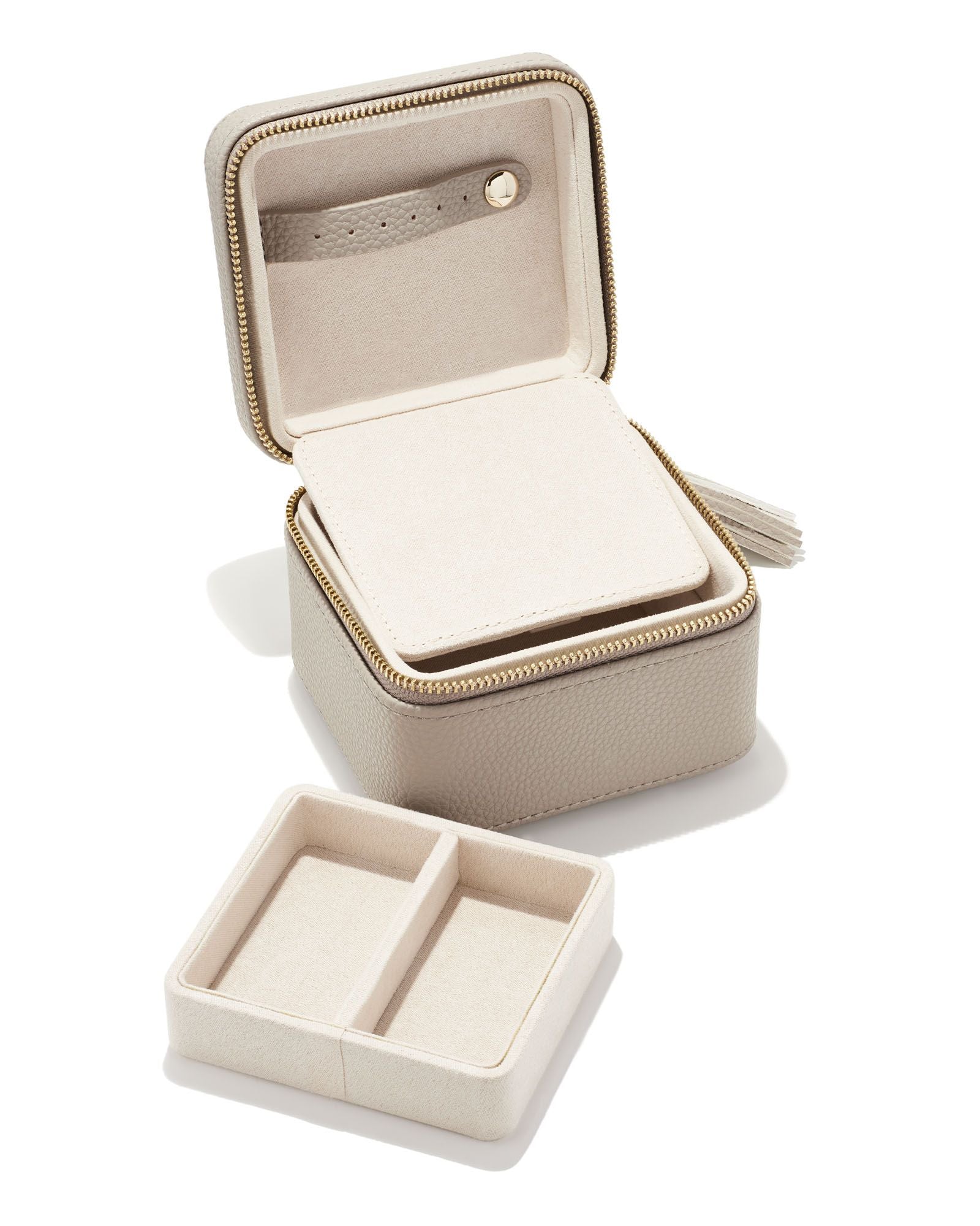 Small Zip Jewelry Case Taupe