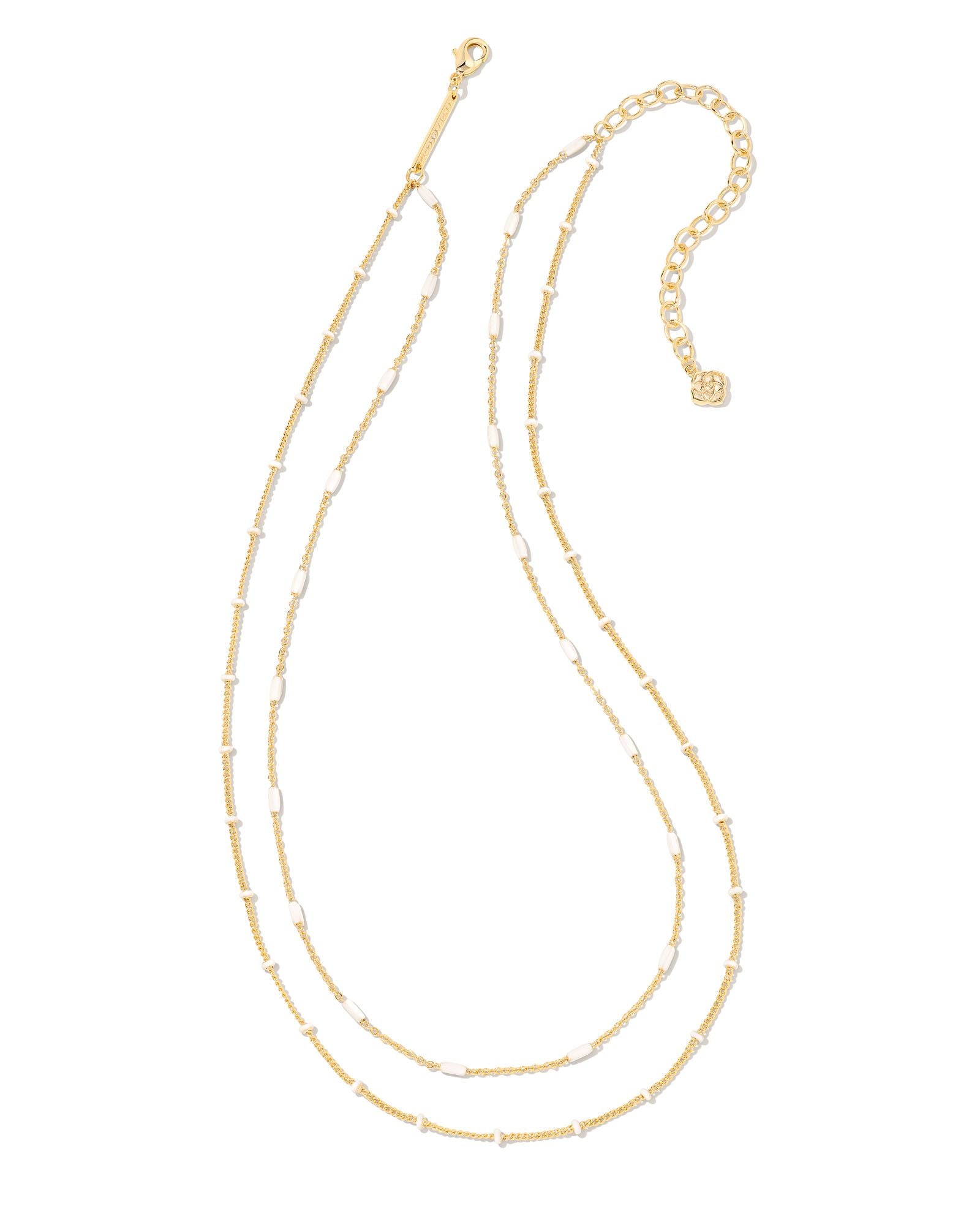 Dottie Multi Strand Necklace Gold White