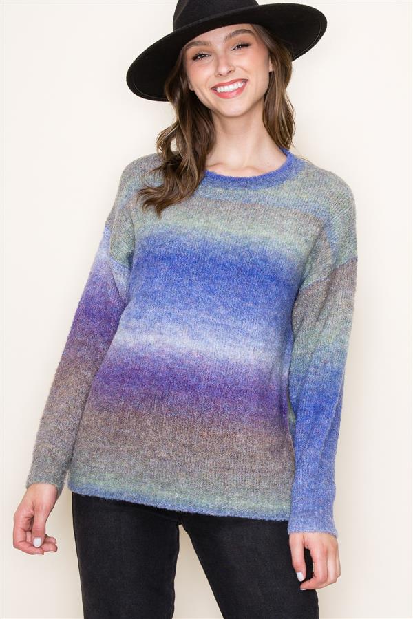 Sale Ombre Long Sleeve Sweater