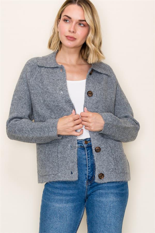 Heavy Sweater Jacket w/Pockets