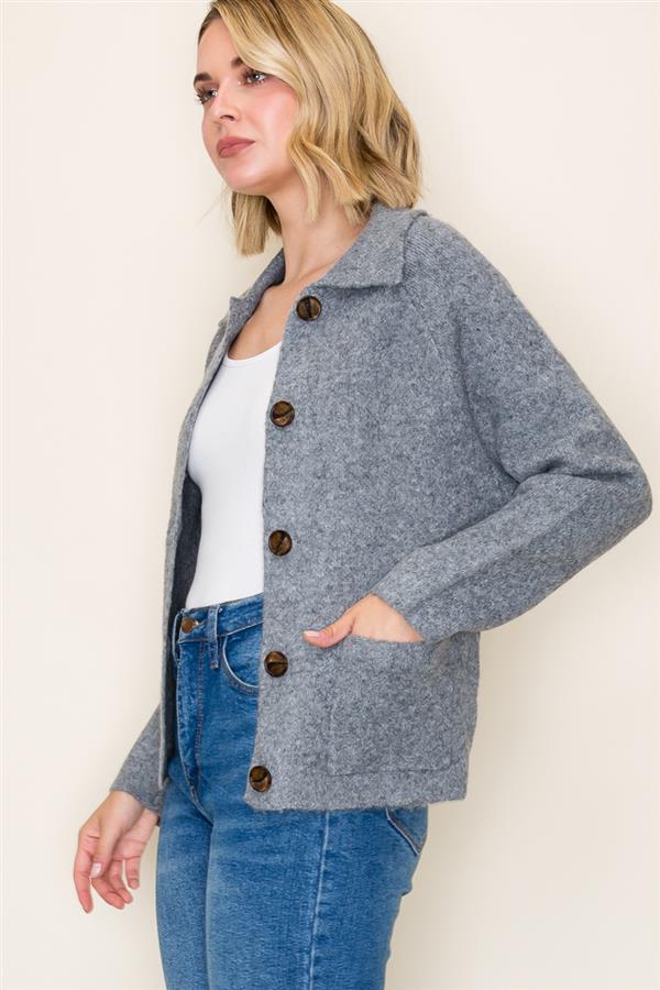 Heavy Sweater Jacket w/Pockets