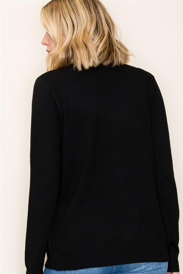 Cardigan Sweater w/White Inner Layered Button Down