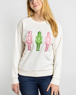 Nutcracker Silhouette Sweatshirt White/Pink/Green