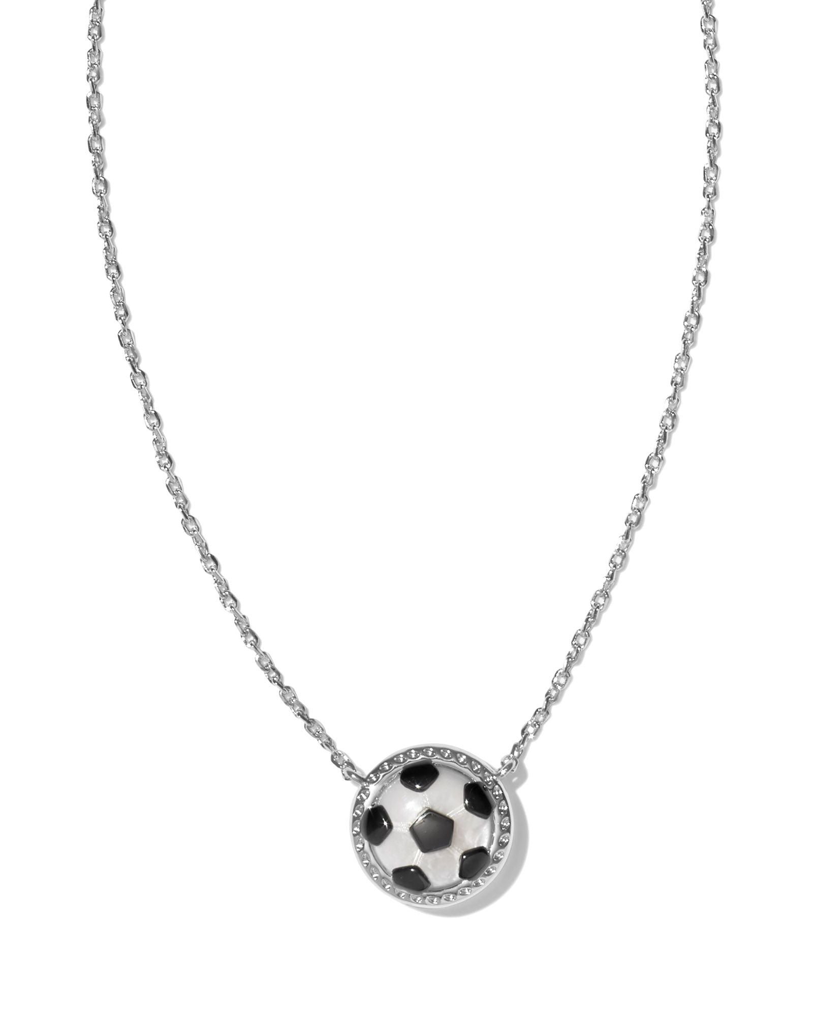 Soccer Silver Short Pendant Necklace